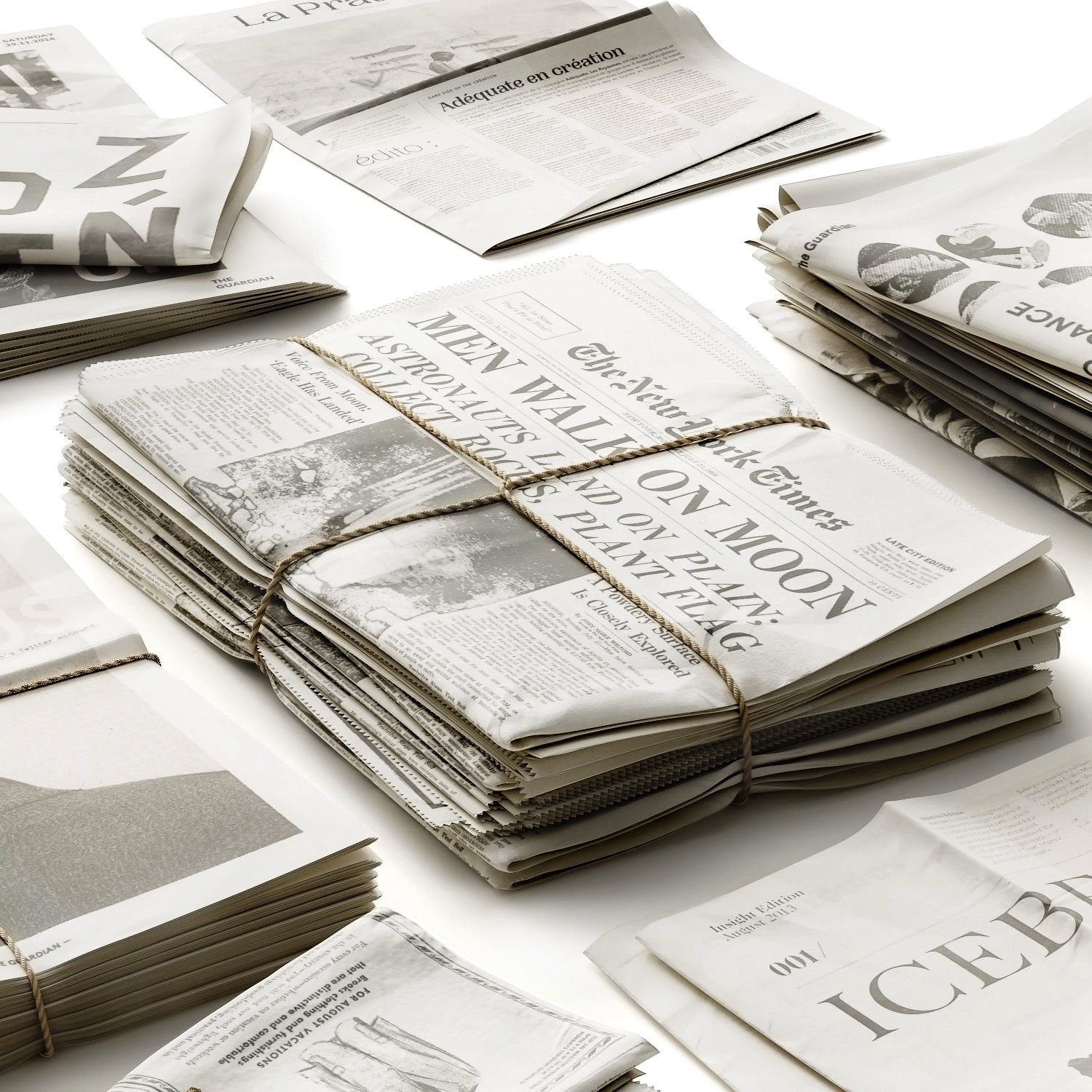 Newspapers 3D model_4