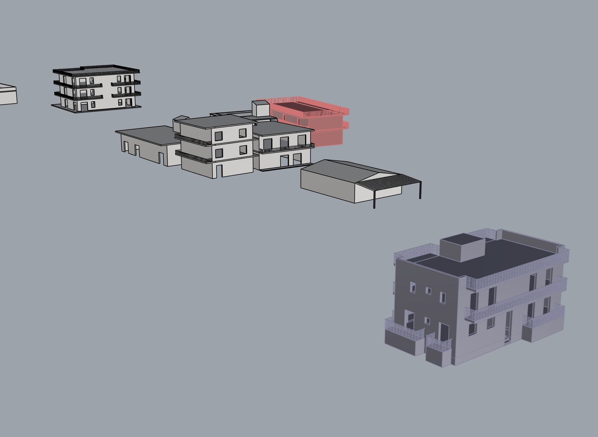 A bunch of houses and neighborhoods 3D model_9
