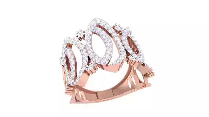 High Jewelry Diamond Cocktail Ring 3dm stl details