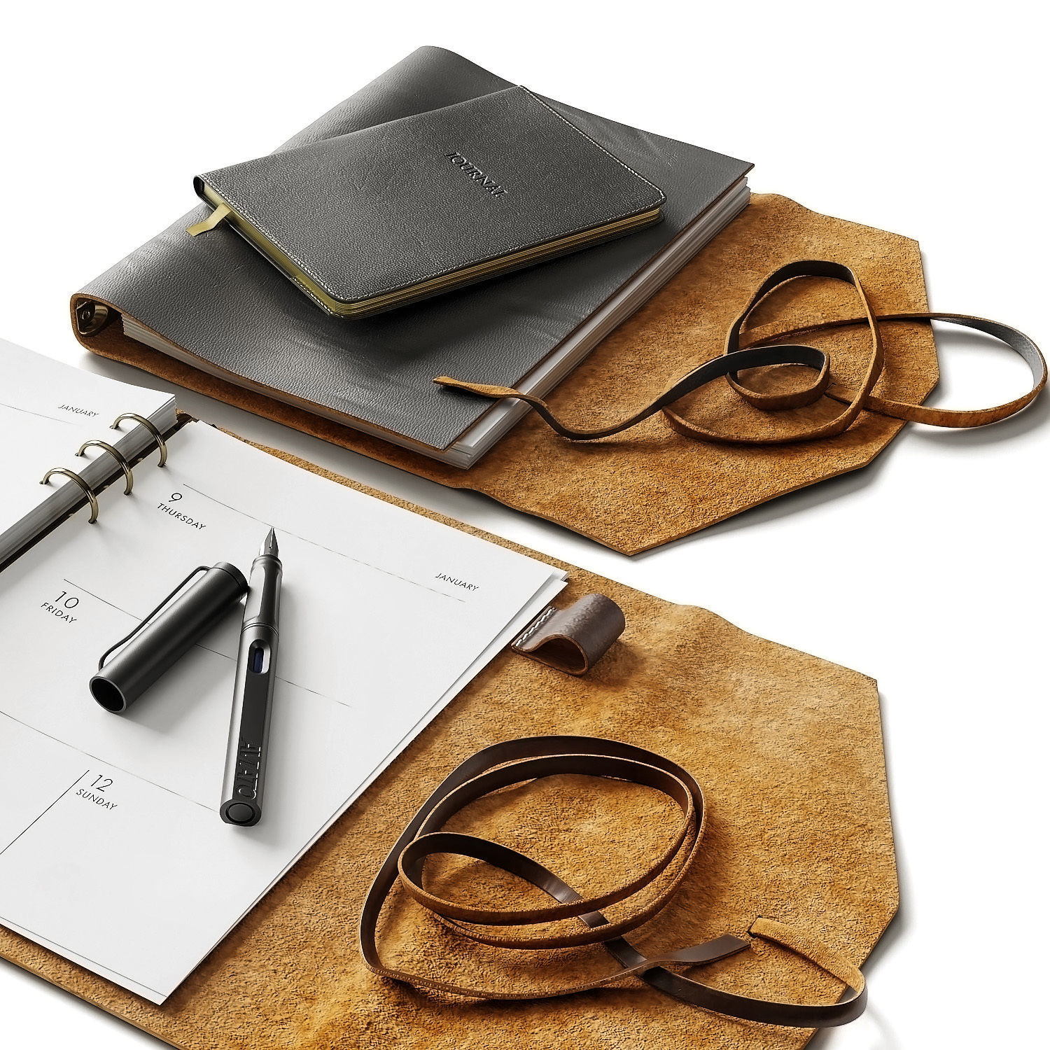 leather planner 3D model_1