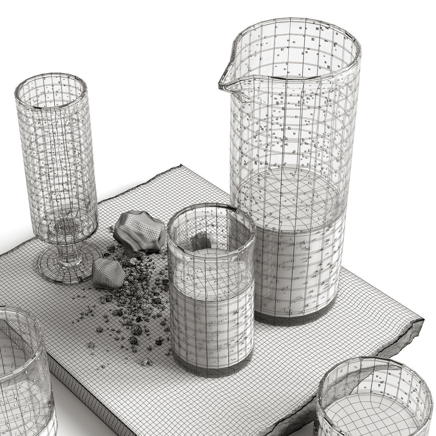 through glass 3D model_4