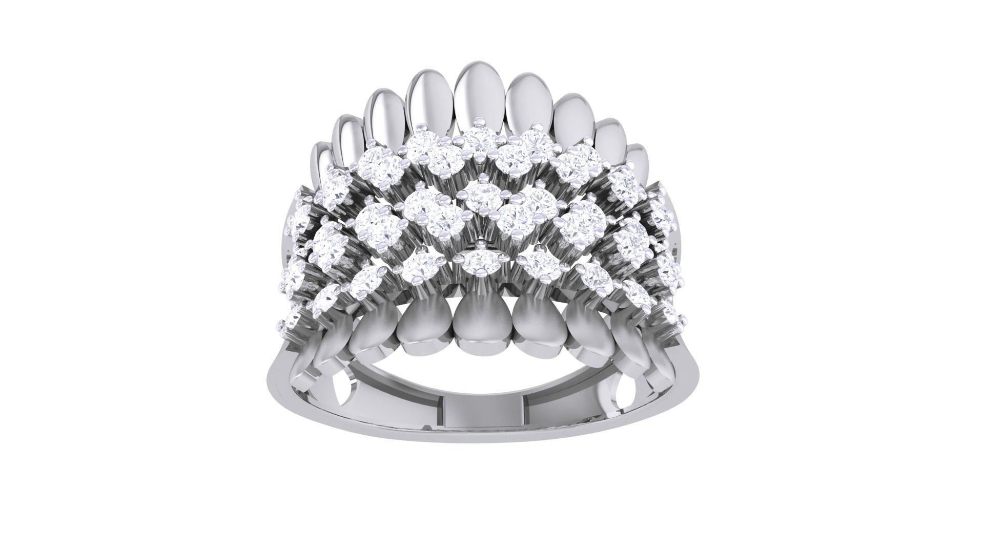 Diamond Head Cocktail Ring 3dm stl details 3D print model_8