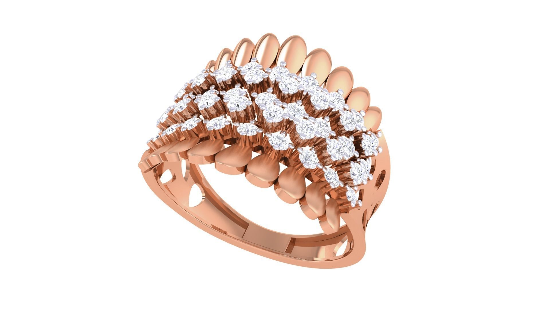 Diamond Head Cocktail Ring 3dm stl details 3D print model_4