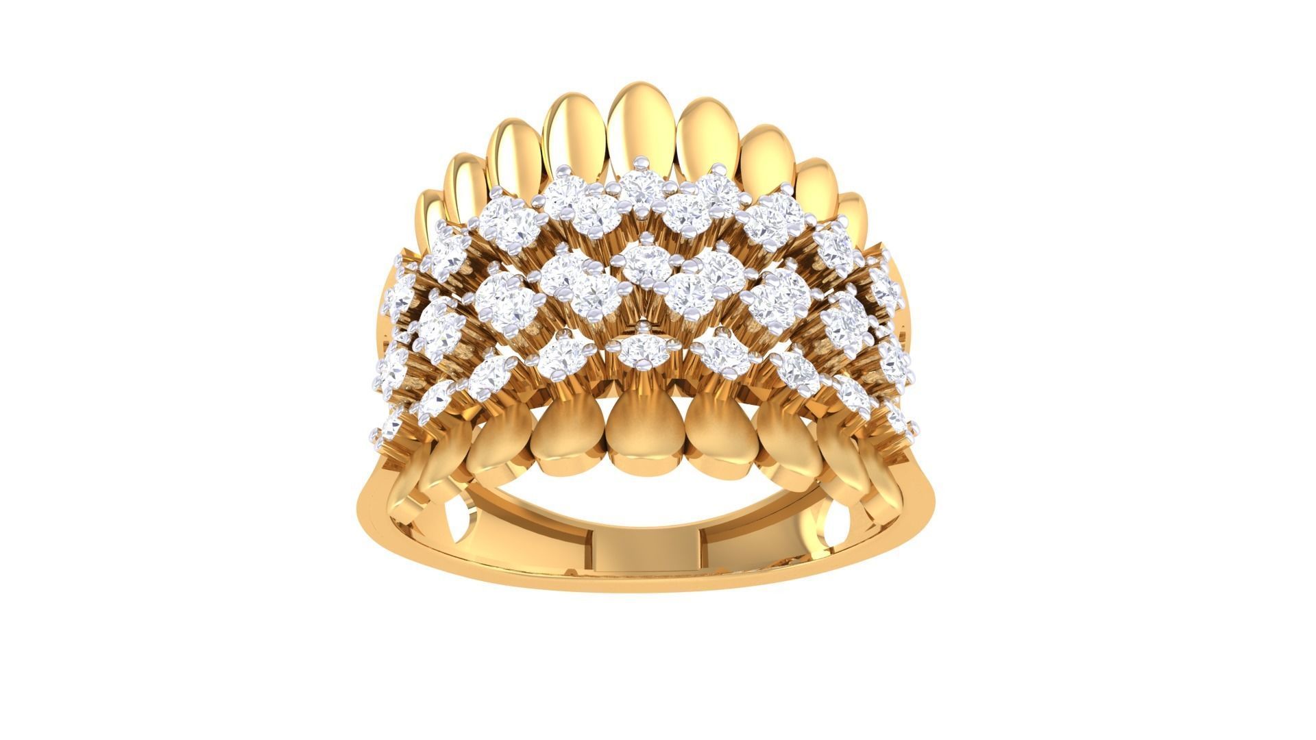 Diamond Head Cocktail Ring 3dm stl details 3D print model_7