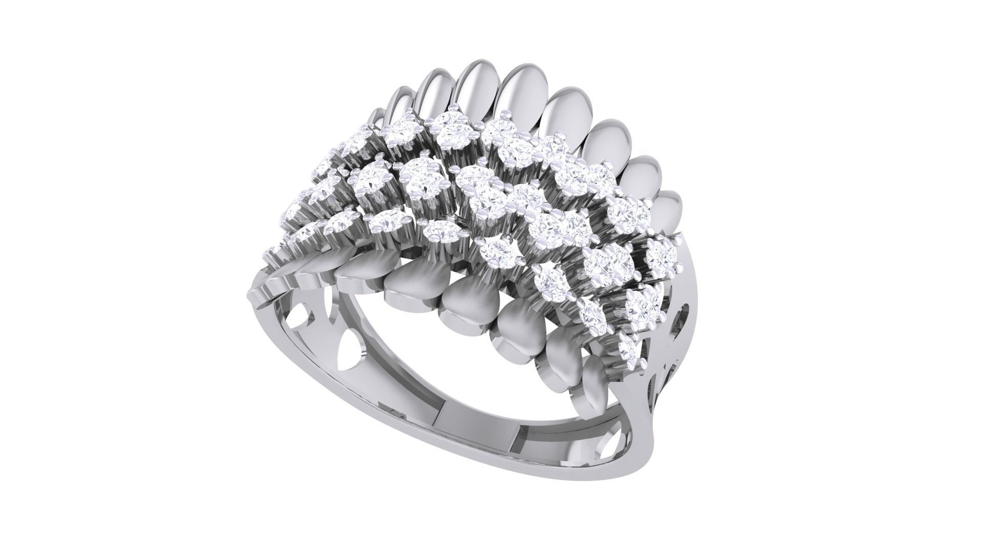 Diamond Head Cocktail Ring 3dm stl details 3D print model_5