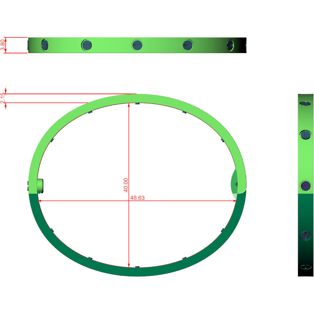 Love Small C Bracelet 14 cm 3D print model_7