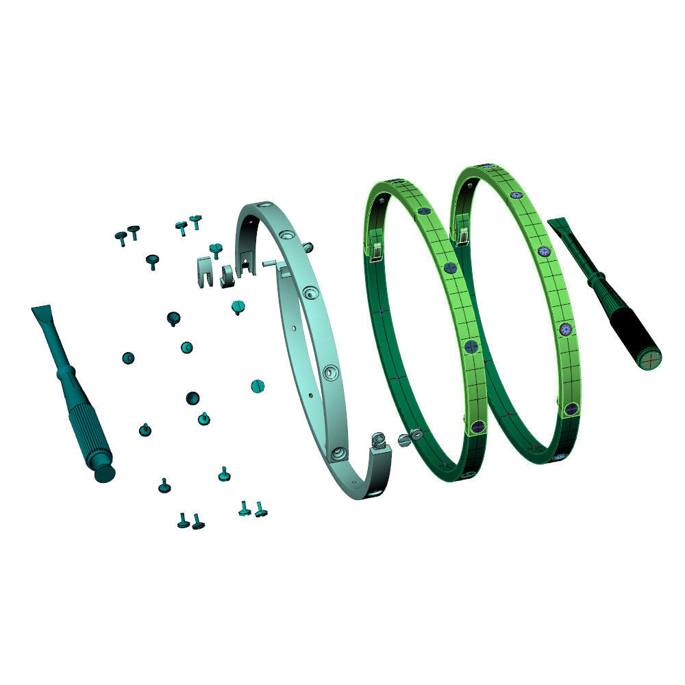 Love Small C Bracelet 14 cm 3D print model_10