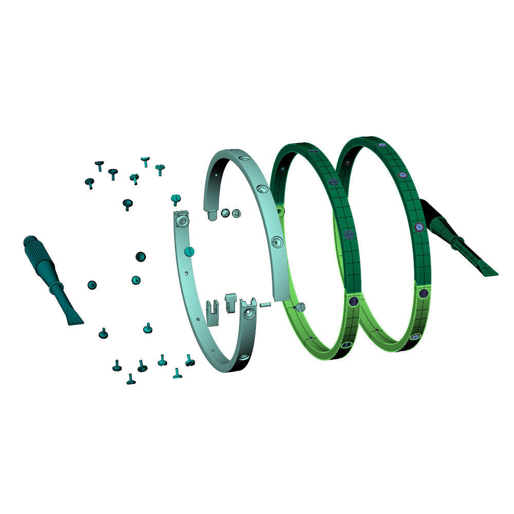 Love Small C Bracelet 14 cm 3D print model_16