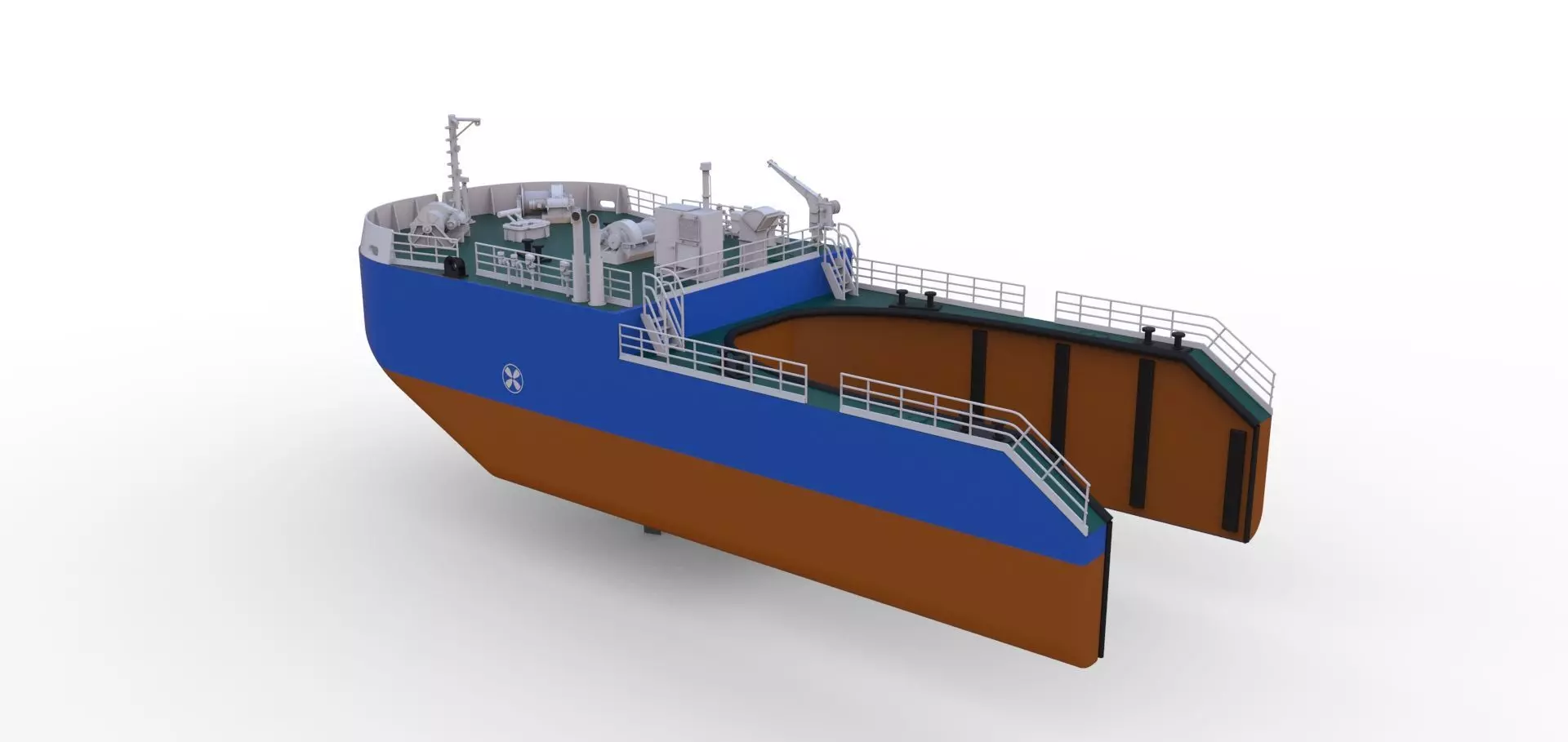 Detachable icebreaking bow Self propelled for Tug Boat 50 3D print model_0