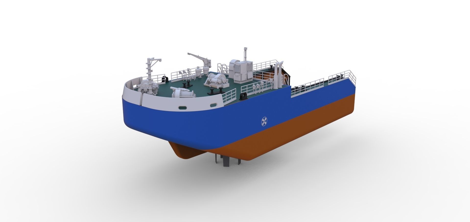 Detachable icebreaking bow Self propelled for Tug Boat 50 3D print model_3