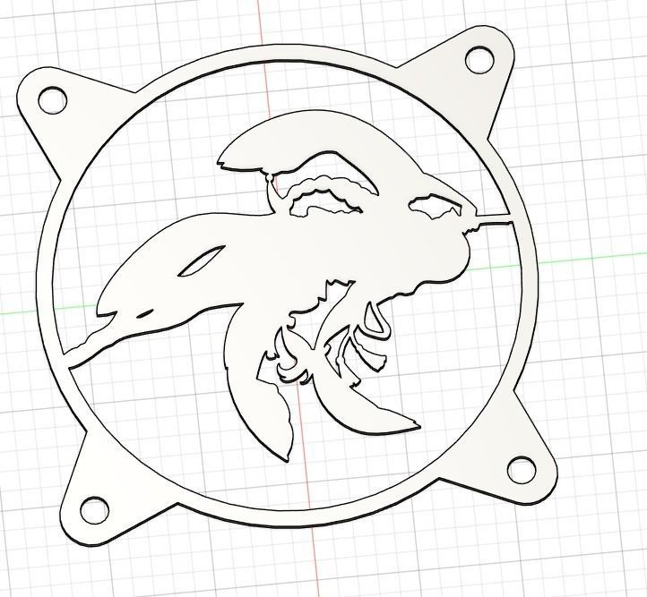 Genshin Impact Raiden Shogun PC fan cover 3D model 3D printable CGTrader