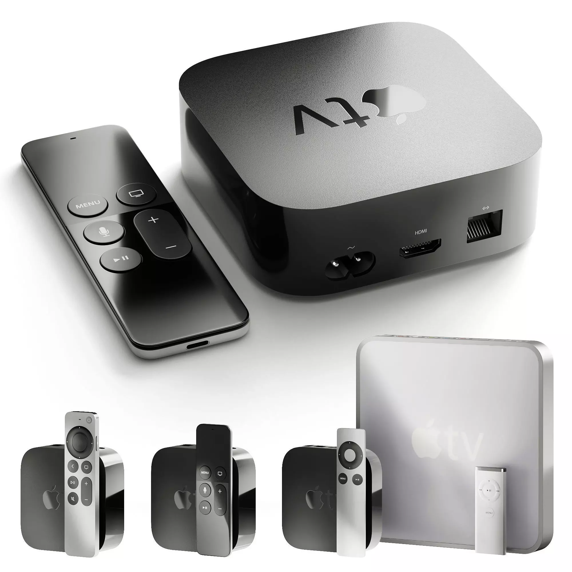 Apple TV collection 3D model_0