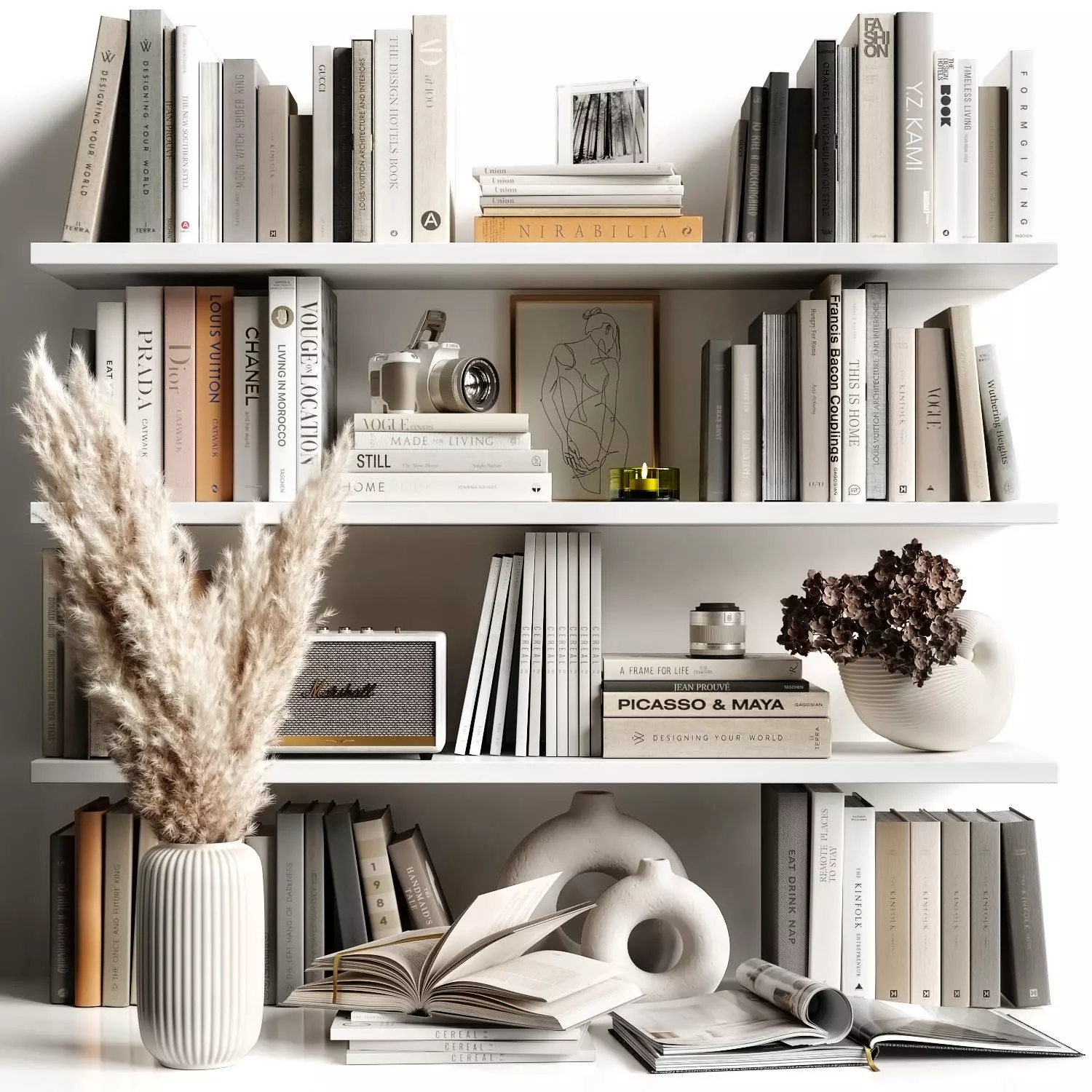 White shelves 3D model_0