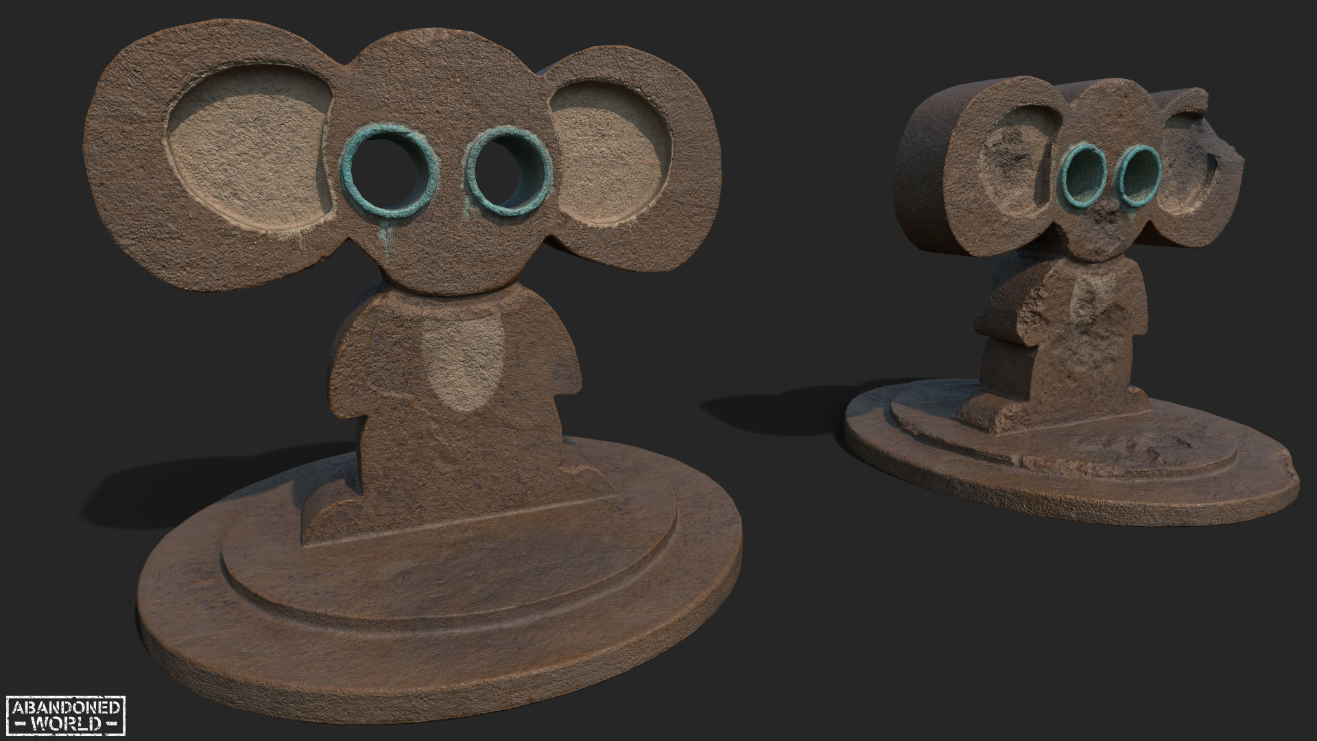 Cheburashka Sculpture Low-poly 3D model