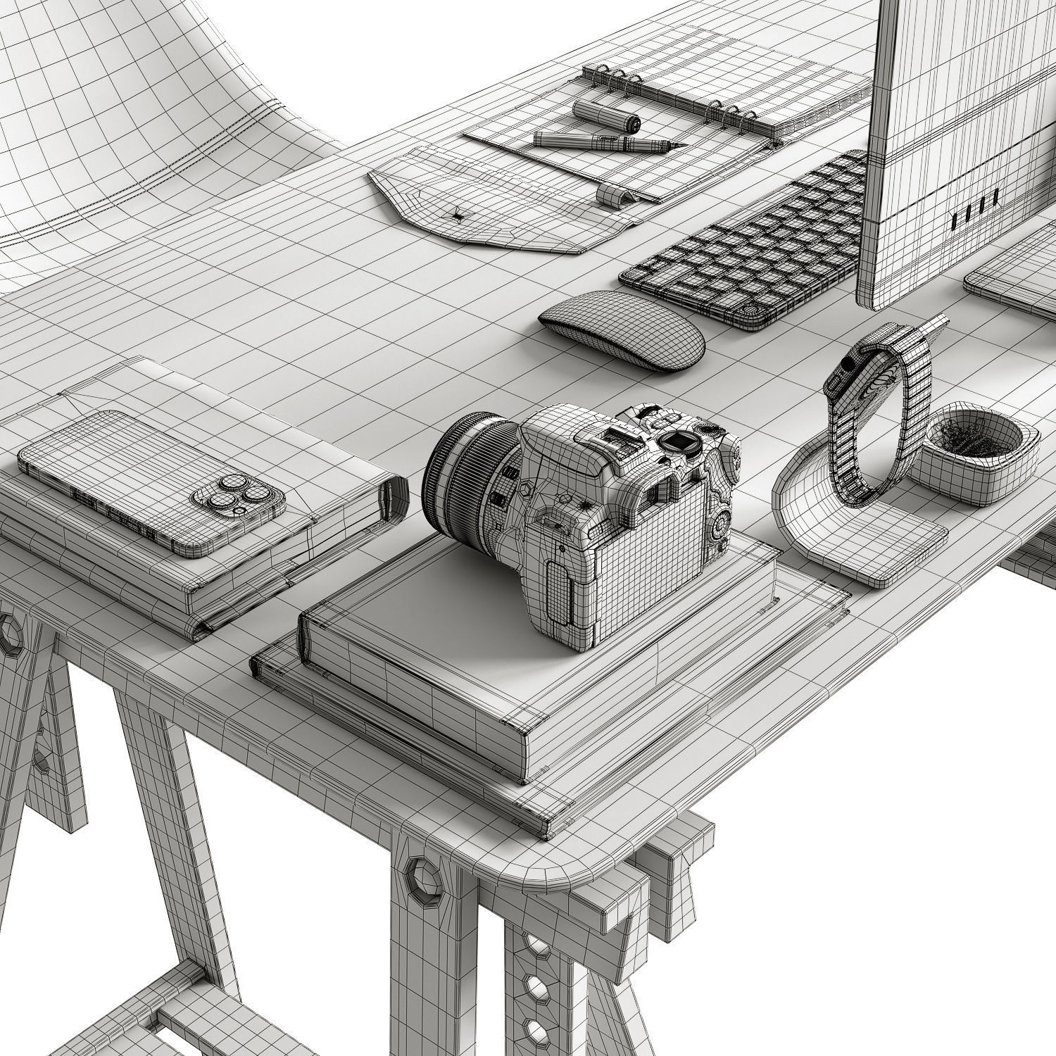 Workspace Orange 3D model_9