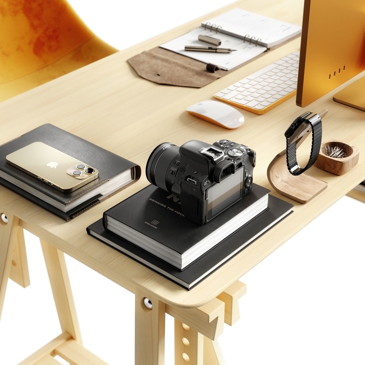 Workspace Orange 3D model_7