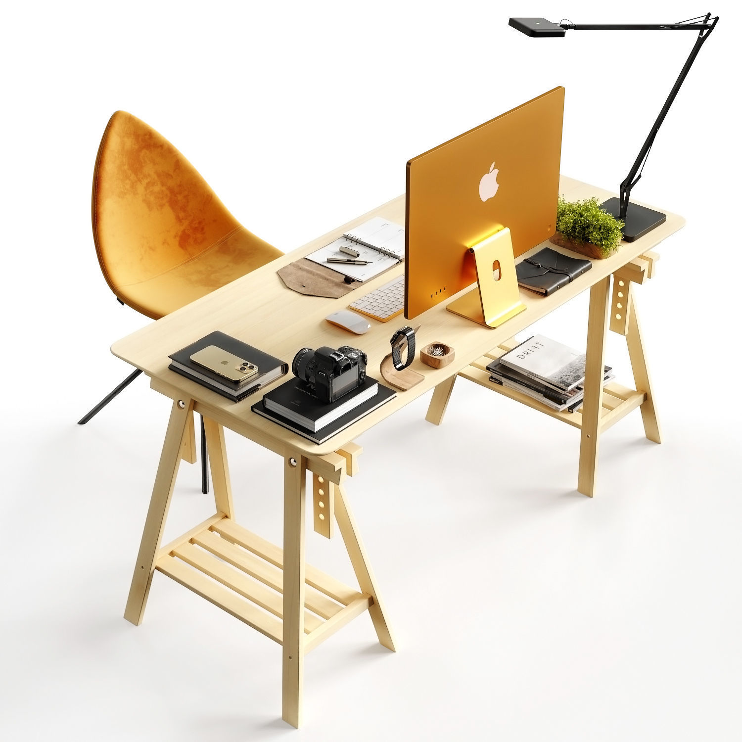 Workspace Orange 3D model_4