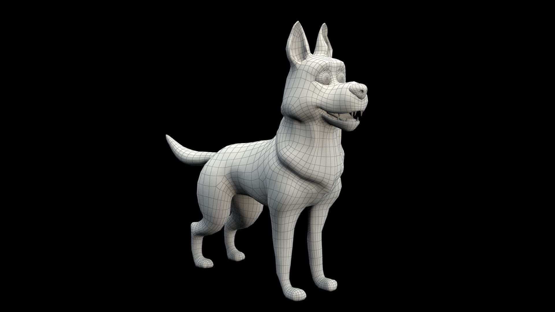 Cartoon Shepard Low-poly 3D model_13