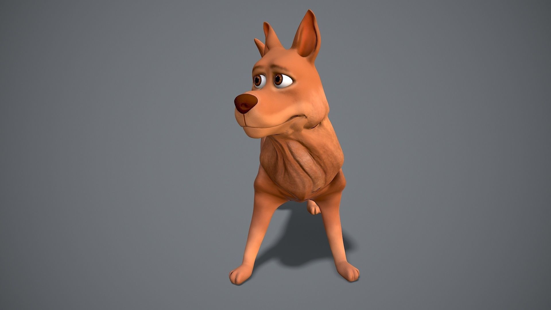 Cartoon Shepard Low-poly 3D model_2