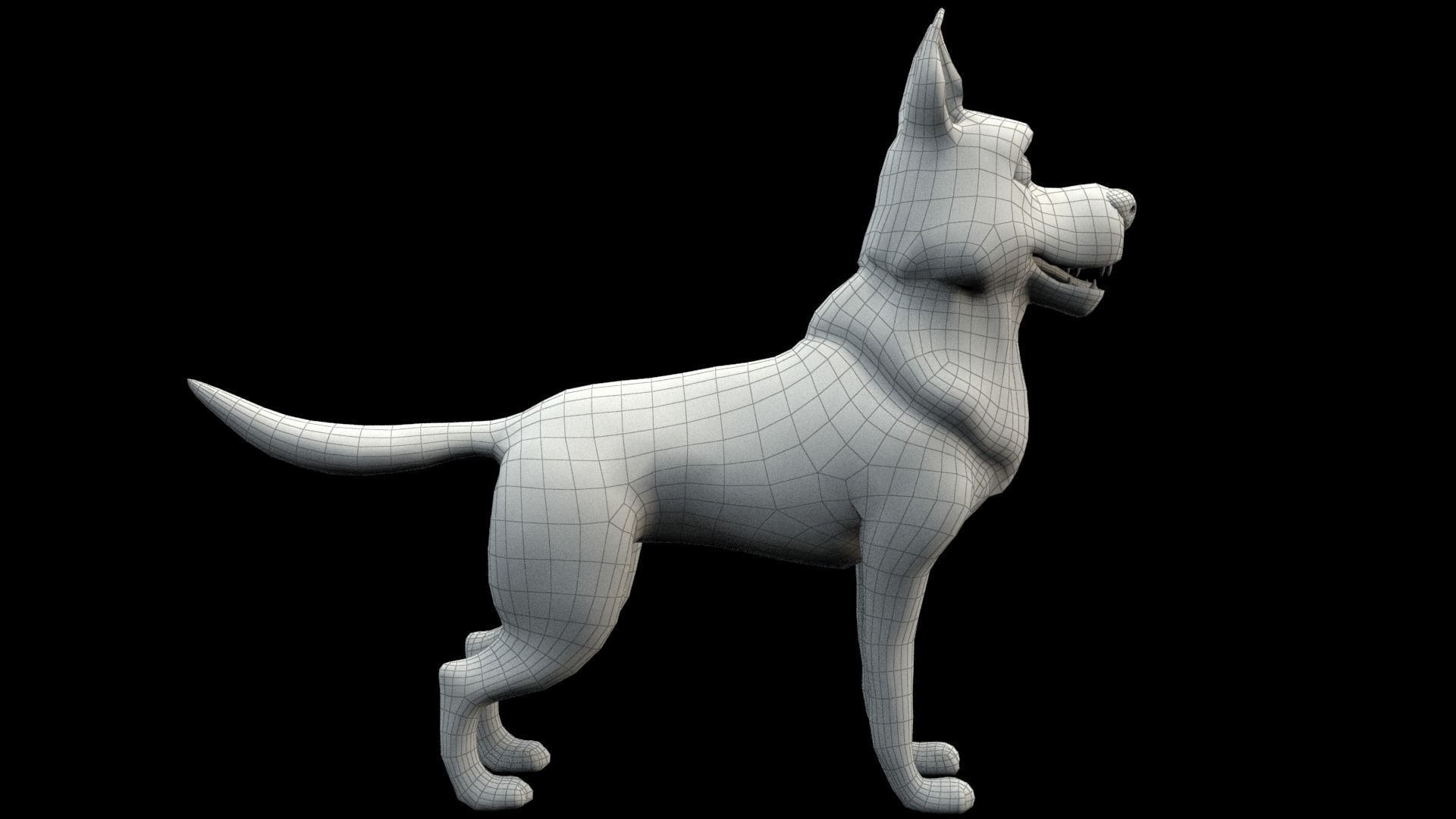 Cartoon Shepard Low-poly 3D model_14