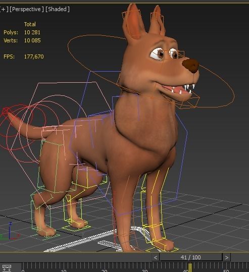 Cartoon Shepard Low-poly 3D model_12