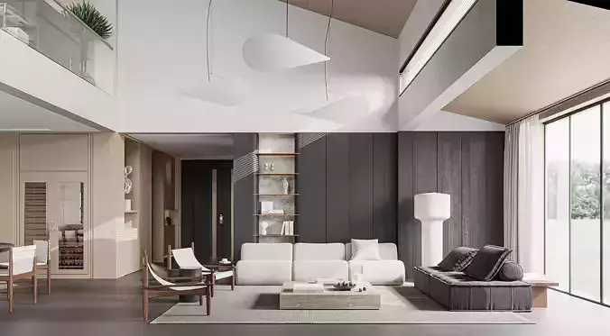 villa 3D model for Corona render 