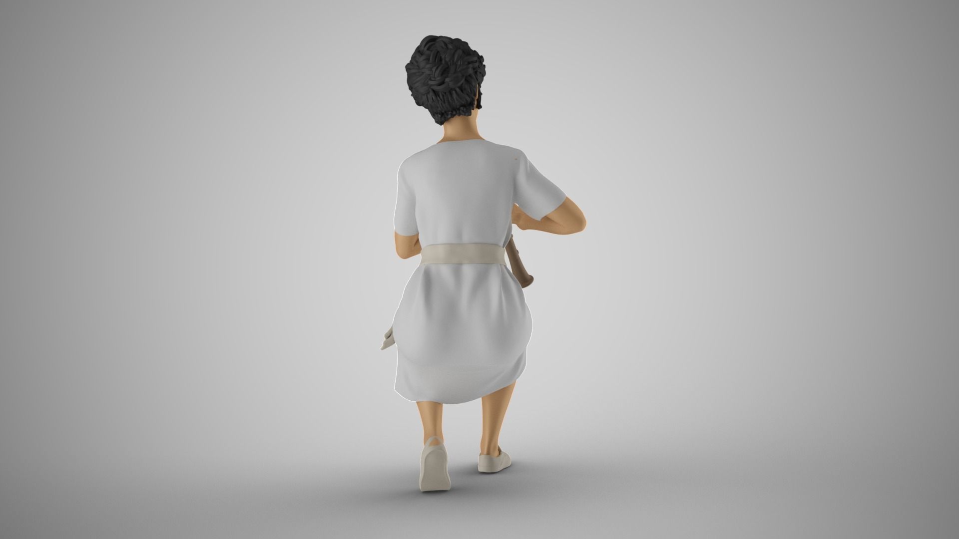 Woman Playing Clarinet 3D print model_7