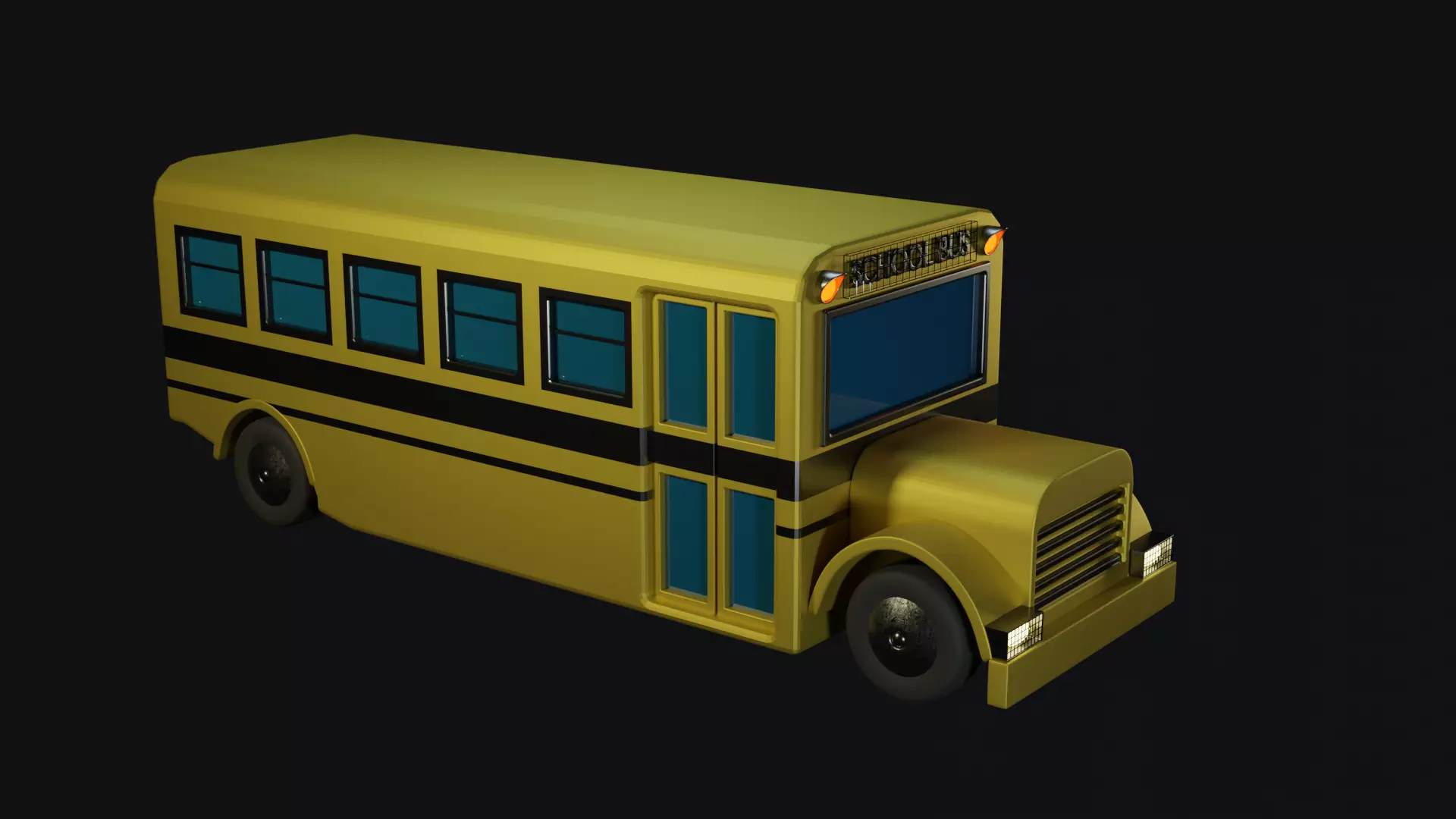 School Bus - low poly Low-poly 3D model