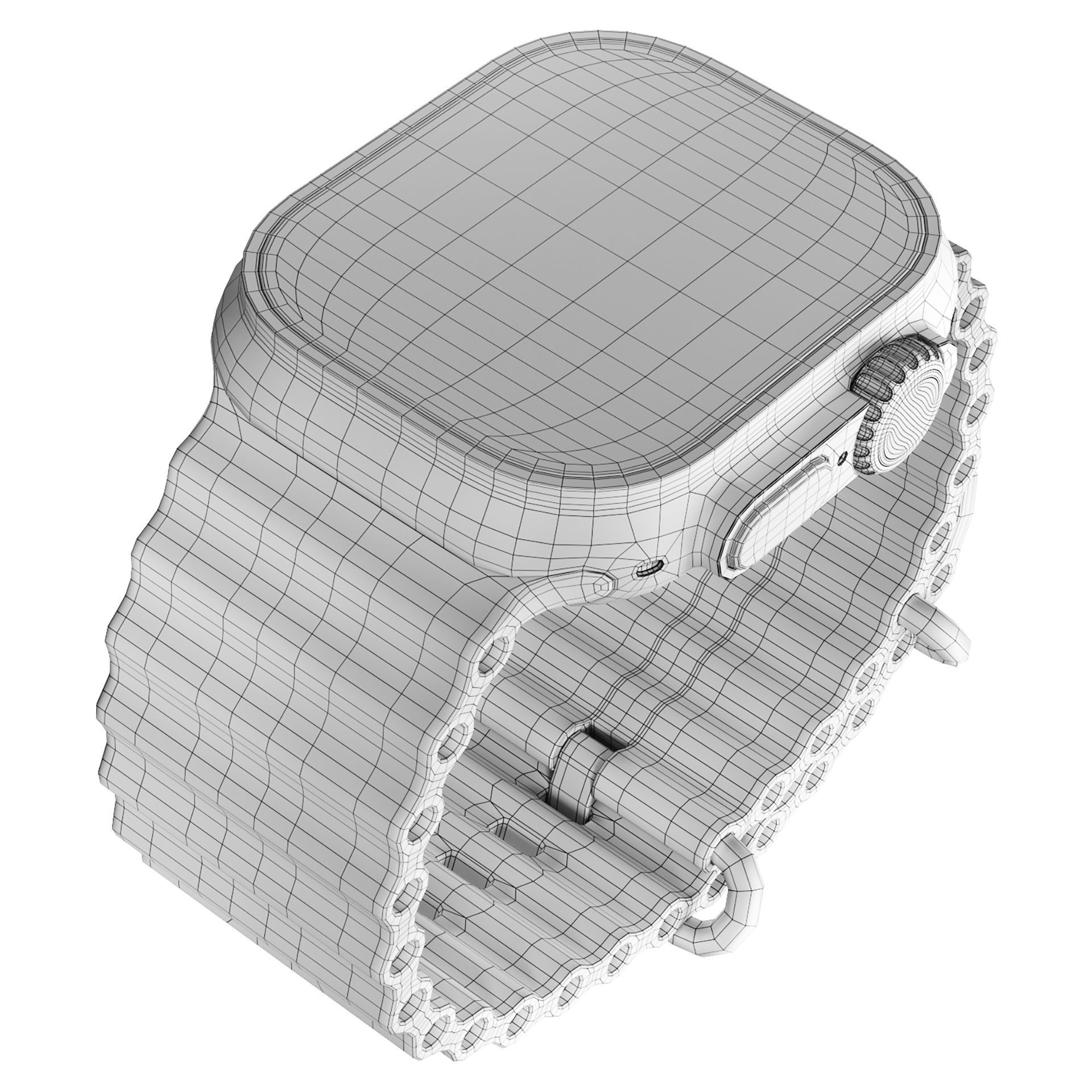 Apple Watch  Ultra White Ocean Band 3D model_10