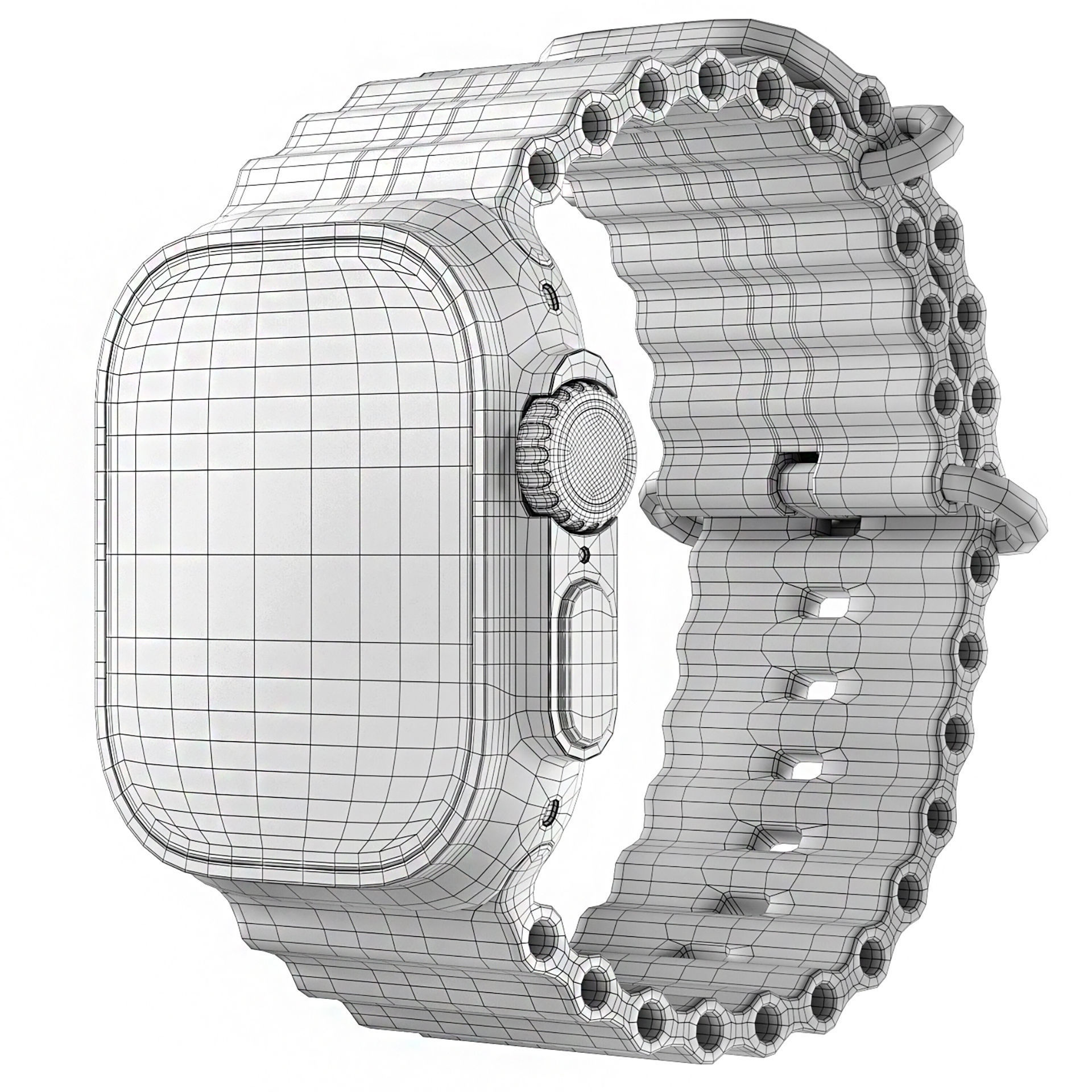 Apple Watch  Ultra White Ocean Band 3D model_8