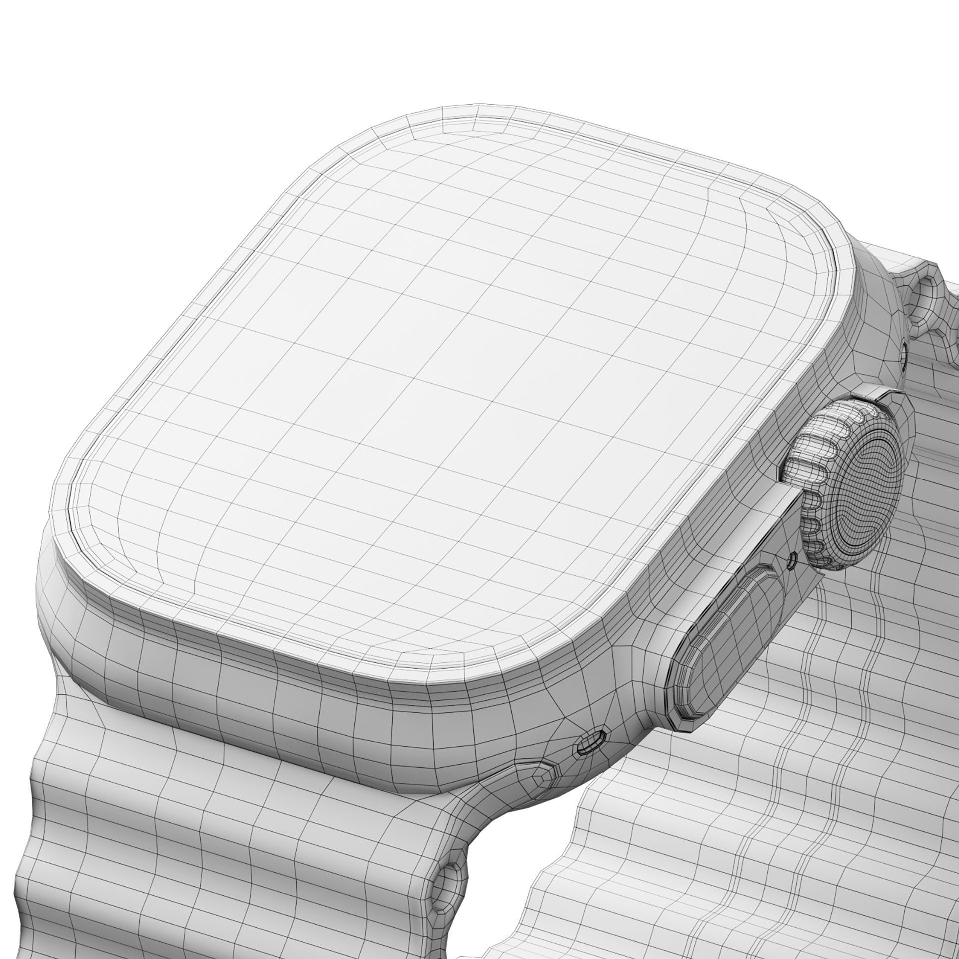 Apple Watch  Ultra White Ocean Band 3D model_11