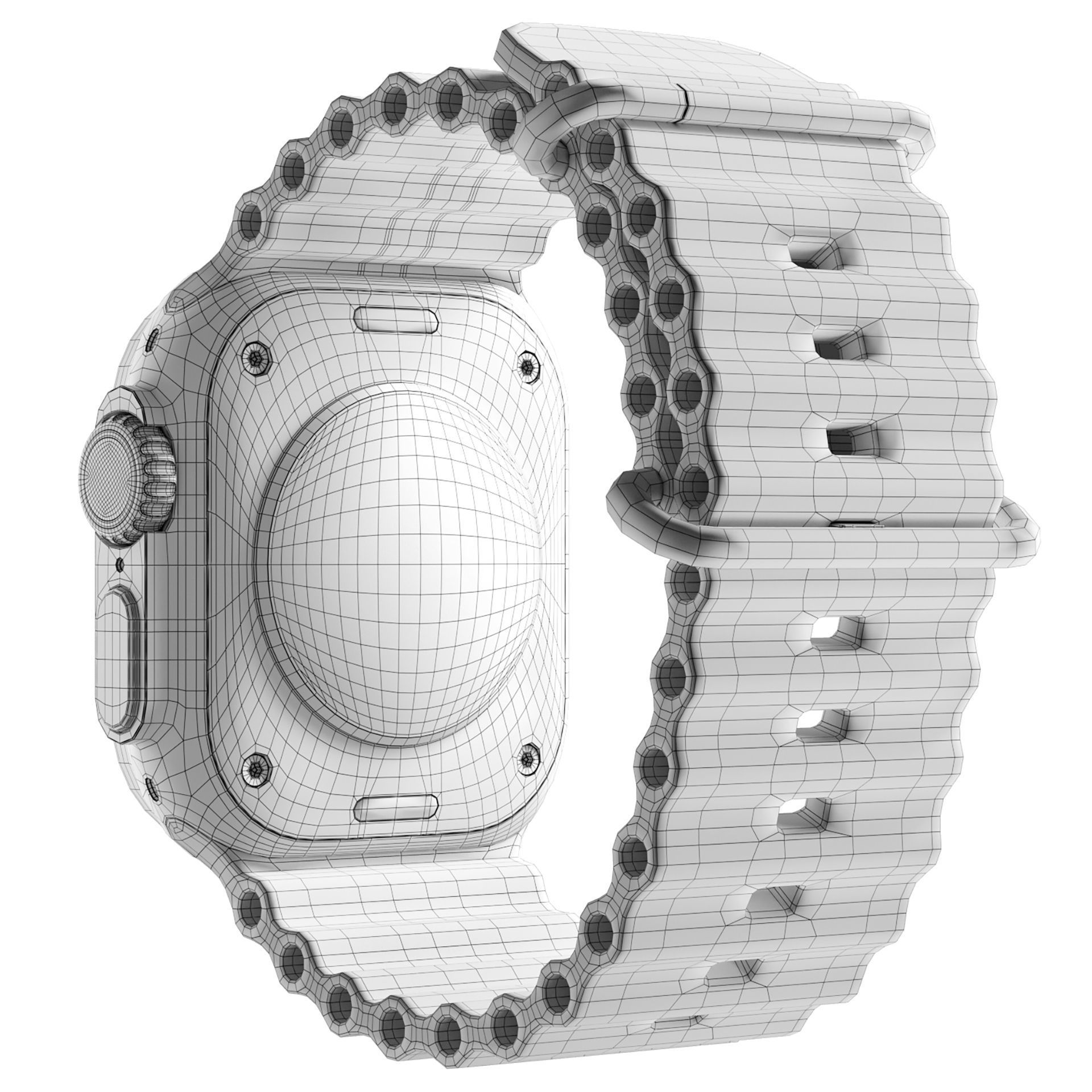 Apple Watch  Ultra White Ocean Band 3D model_9