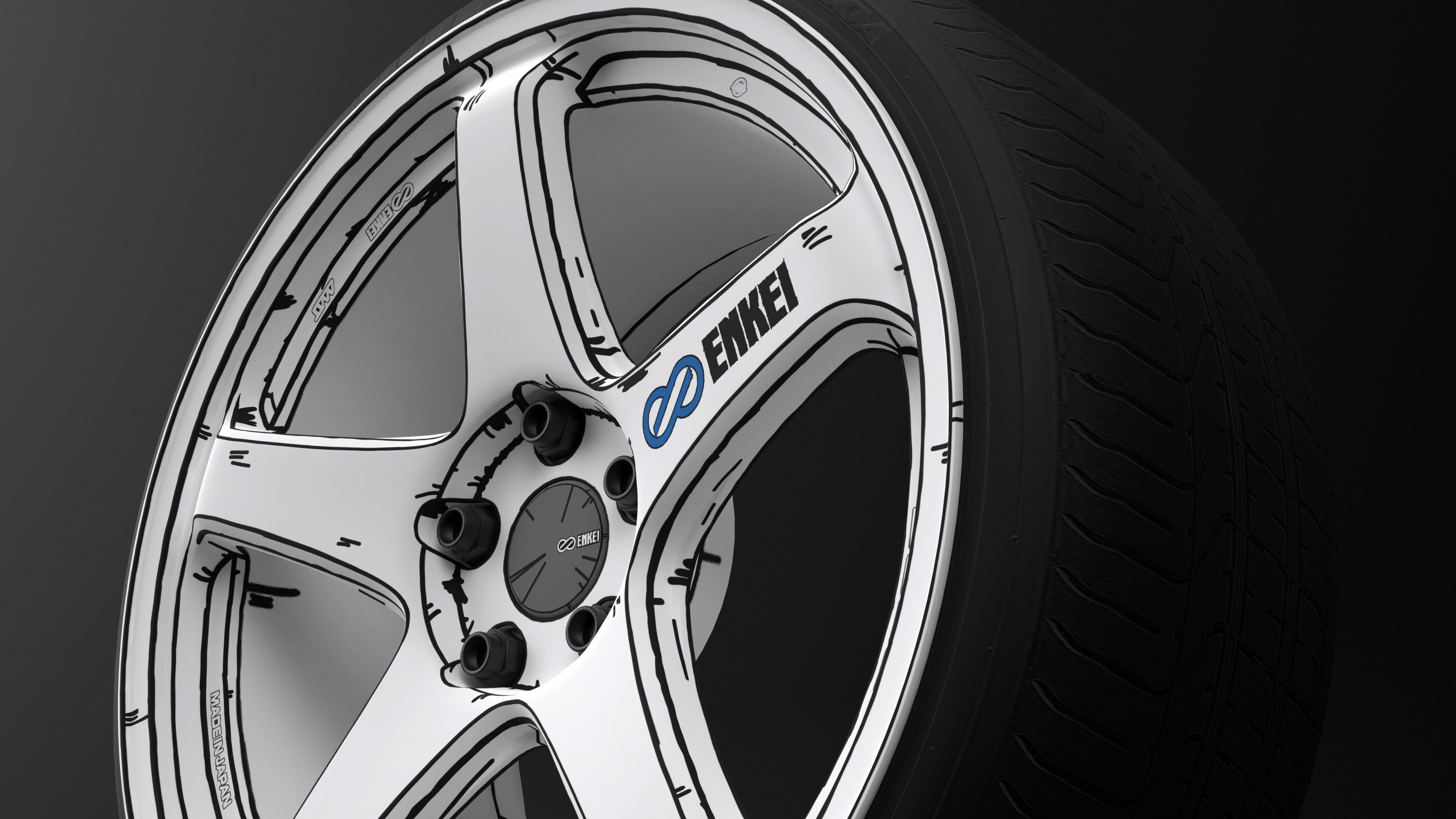 Enkei PF05 Anime Prototype Low-poly 3D model_2