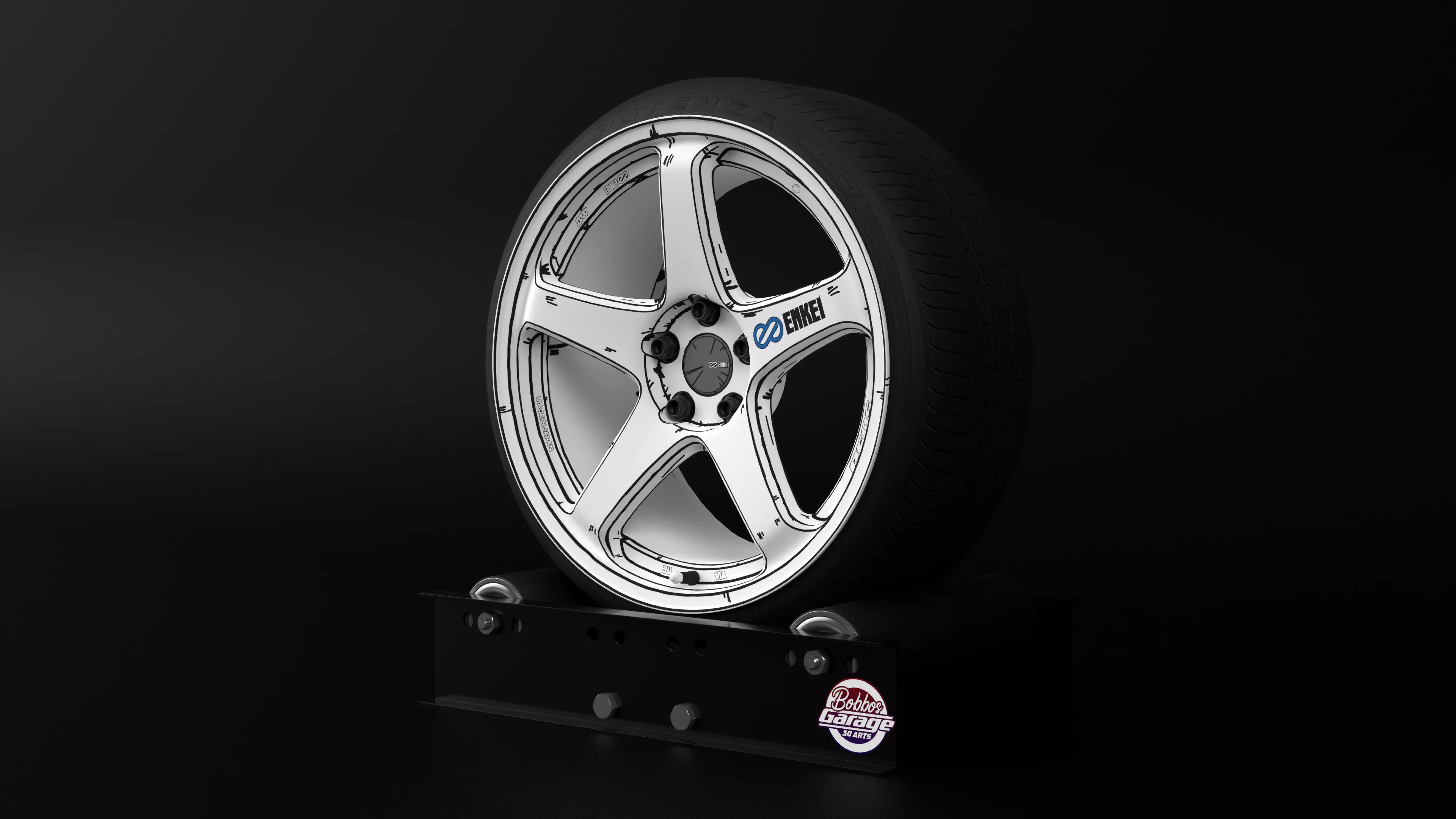 Enkei PF05 Anime Prototype Low-poly 3D model_0