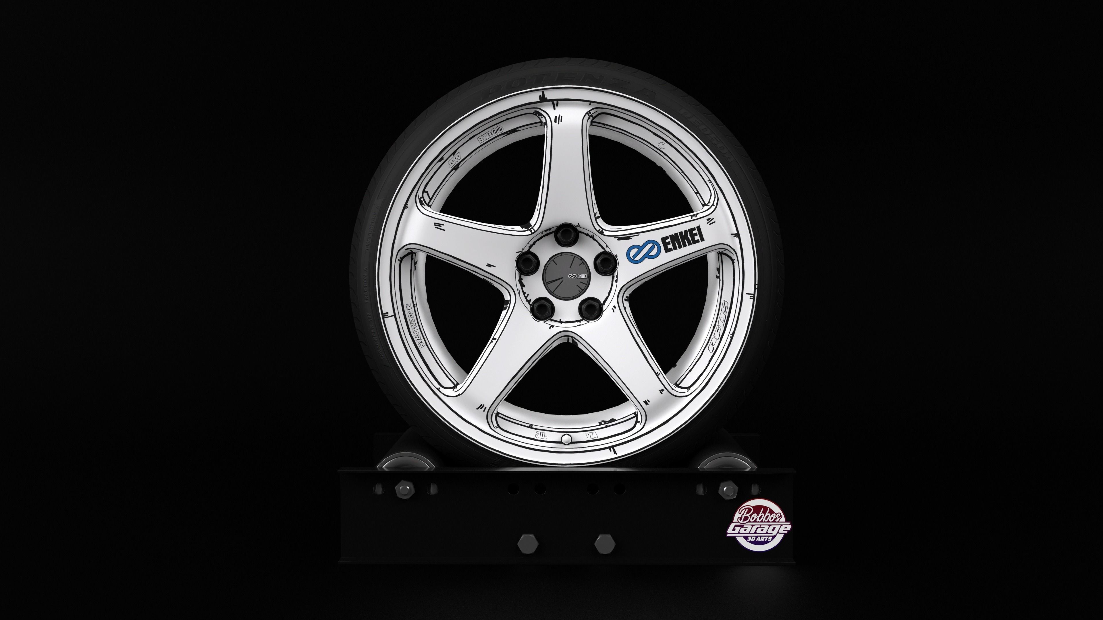 Enkei PF05 Anime Prototype Low-poly 3D model_1