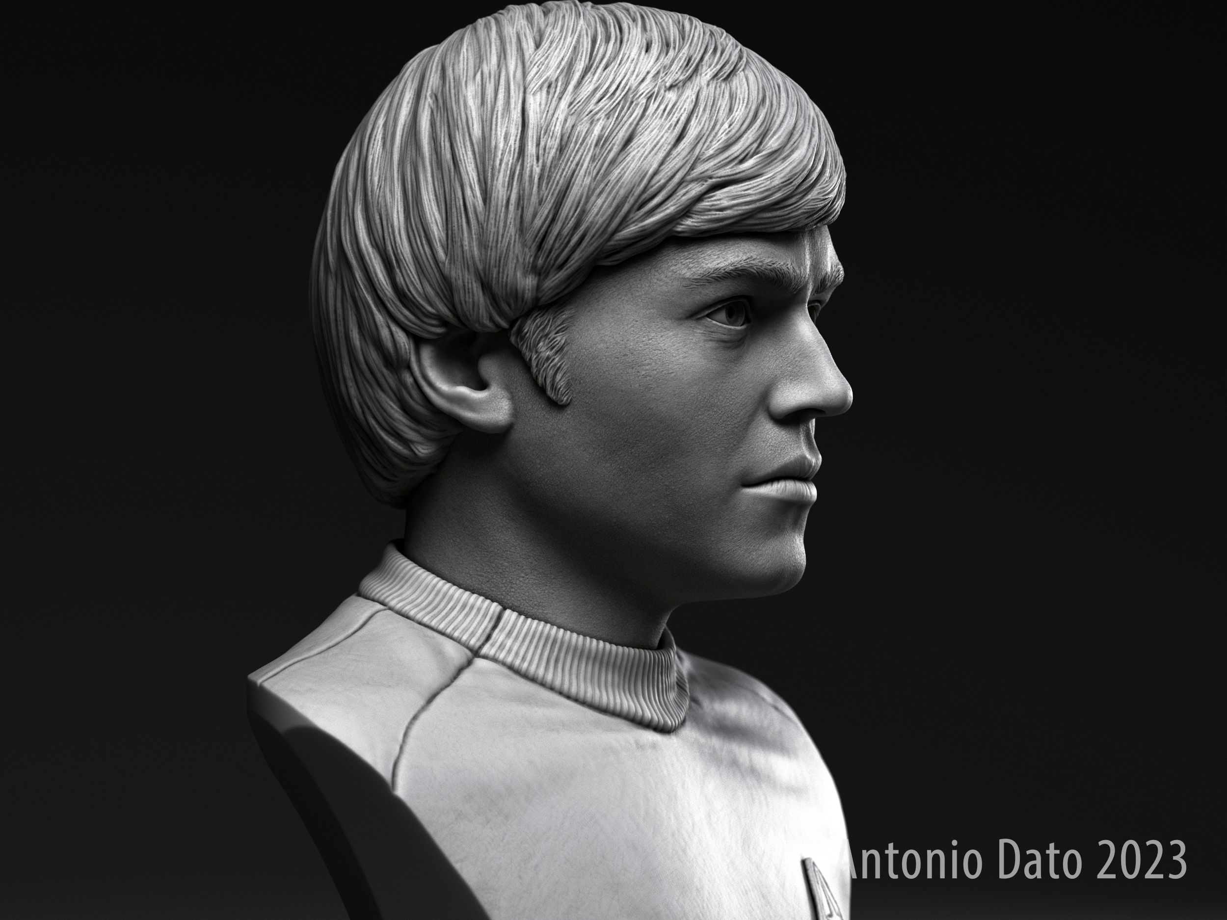Walter Koenig as Pavel Chekov Bust Printable 3D Model 3D print model_9