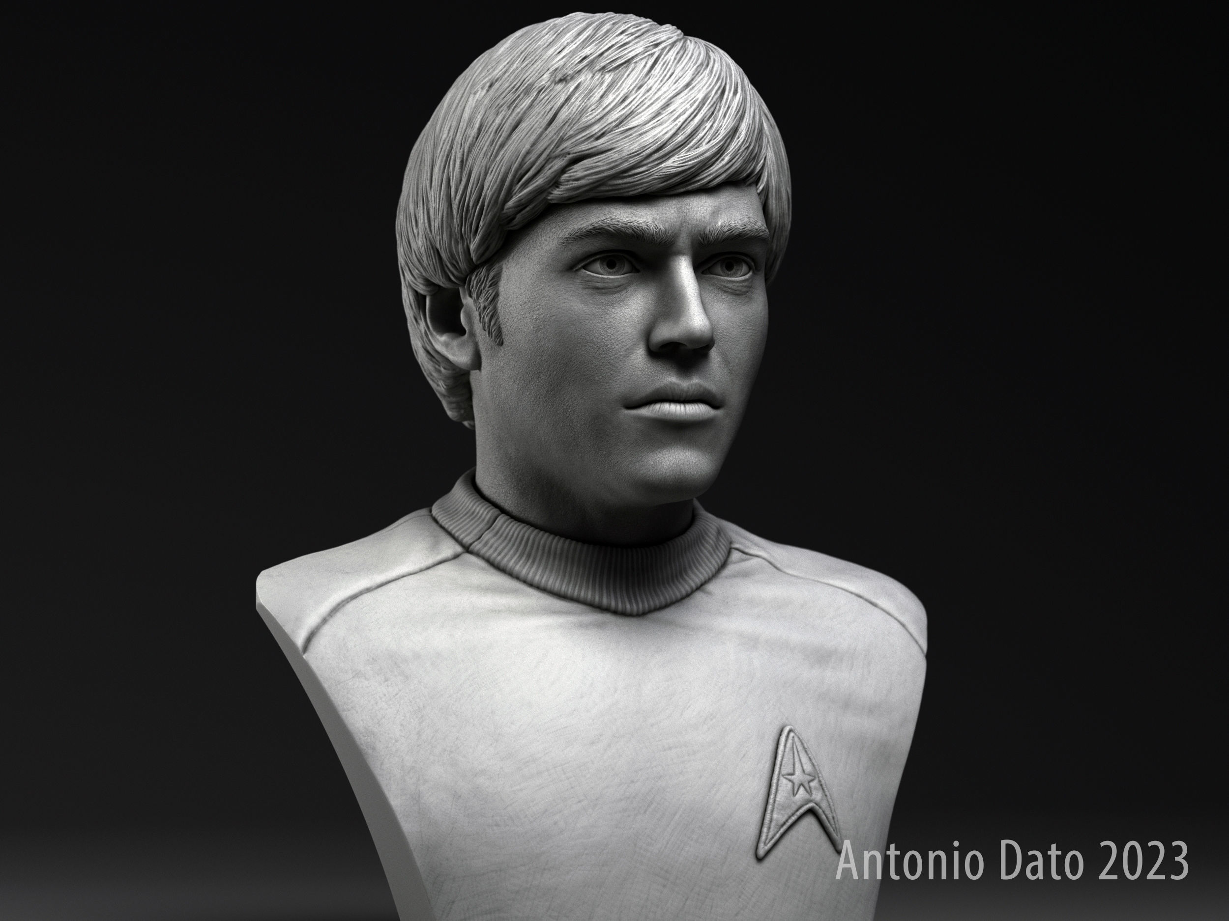 Walter Koenig as Pavel Chekov Bust Printable 3D Model 3D print model_5