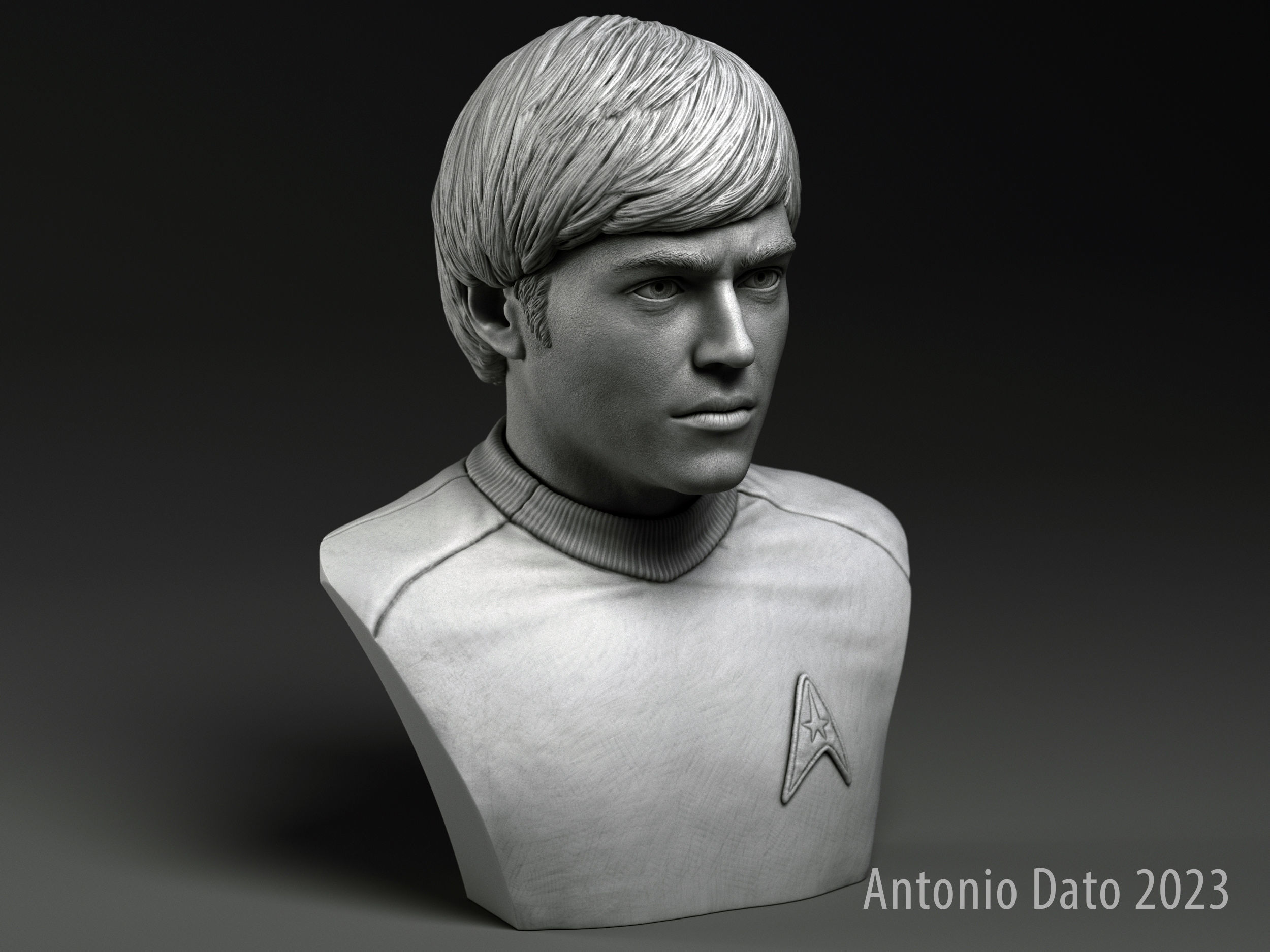 Walter Koenig as Pavel Chekov Bust Printable 3D Model 3D print model_4