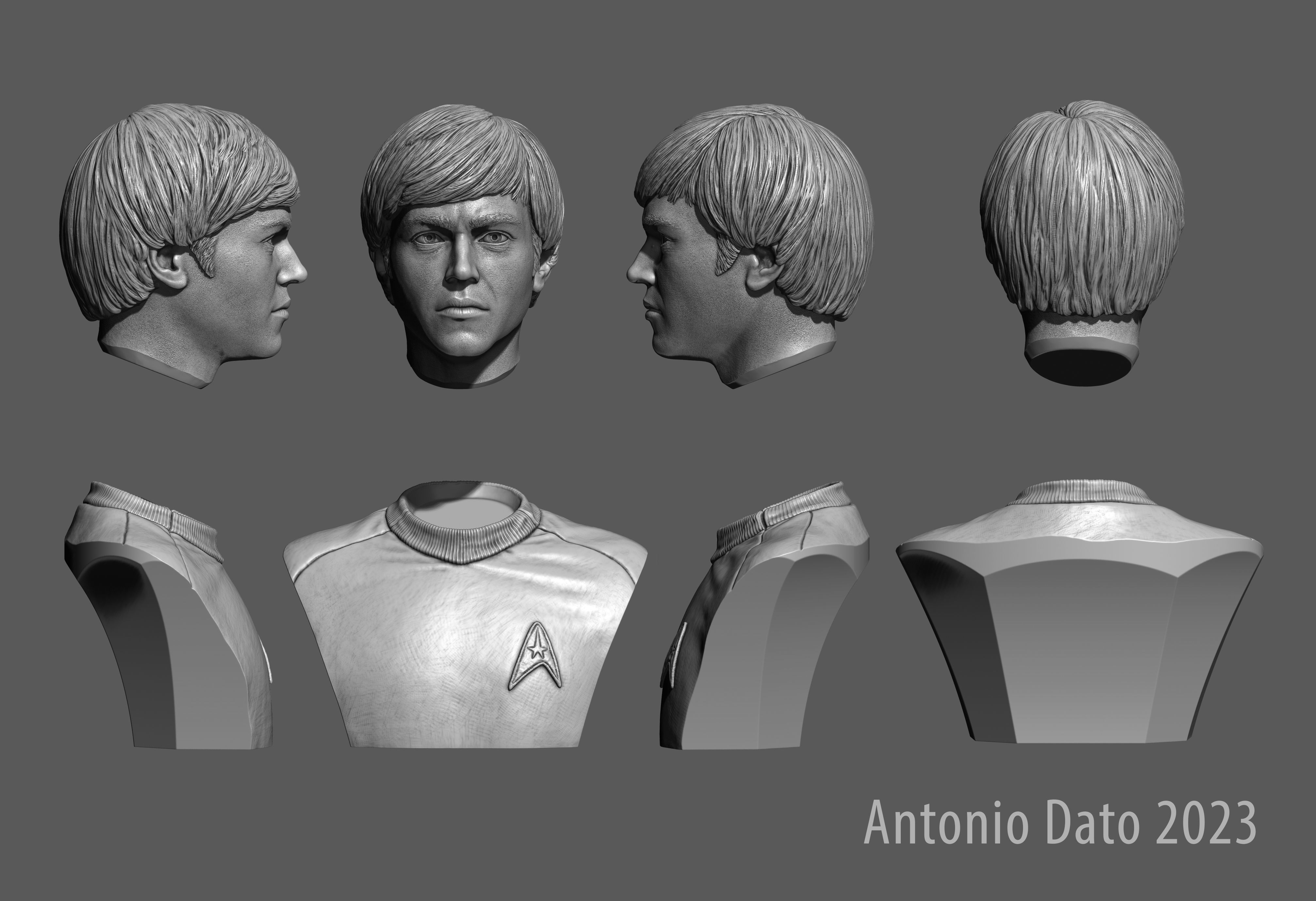 Walter Koenig as Pavel Chekov Bust Printable 3D Model 3D print model_10