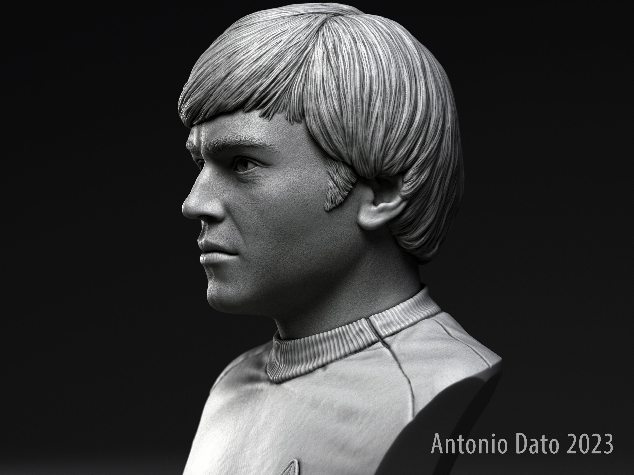 Walter Koenig as Pavel Chekov Bust Printable 3D Model 3D print model_8