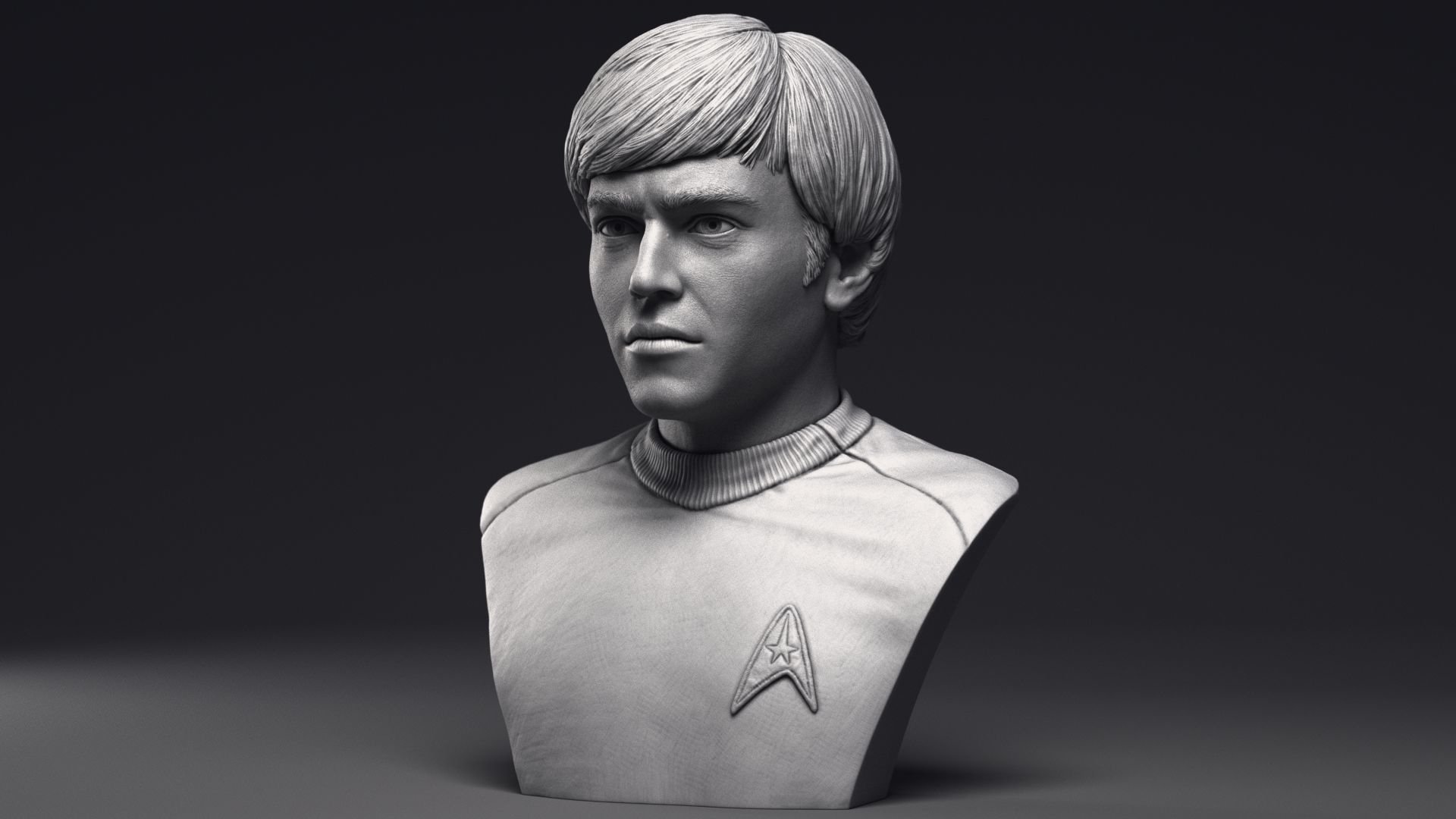 Walter Koenig as Pavel Chekov Bust Printable 3D Model 3D print model_14