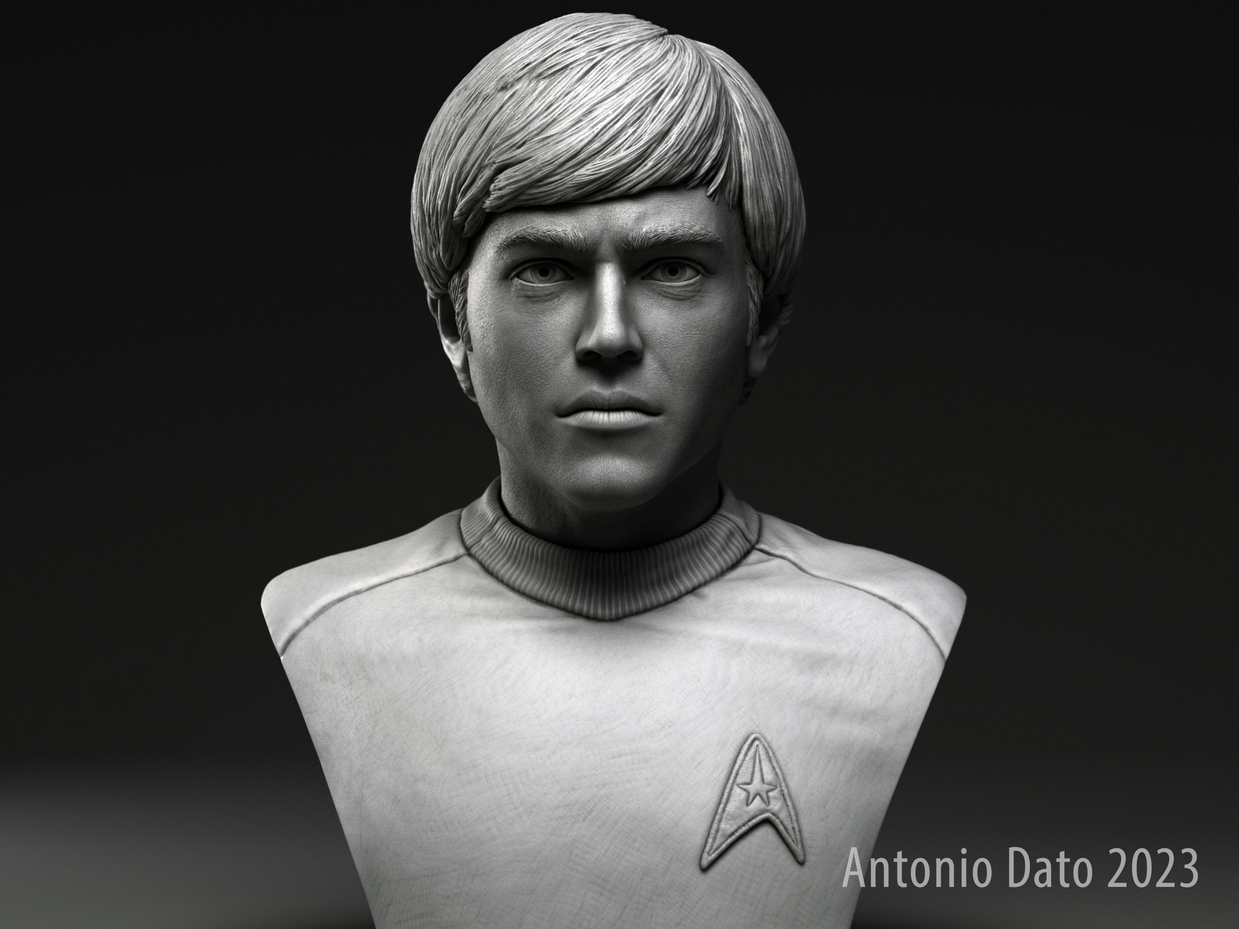 Walter Koenig as Pavel Chekov Bust Printable 3D Model 3D print model_6