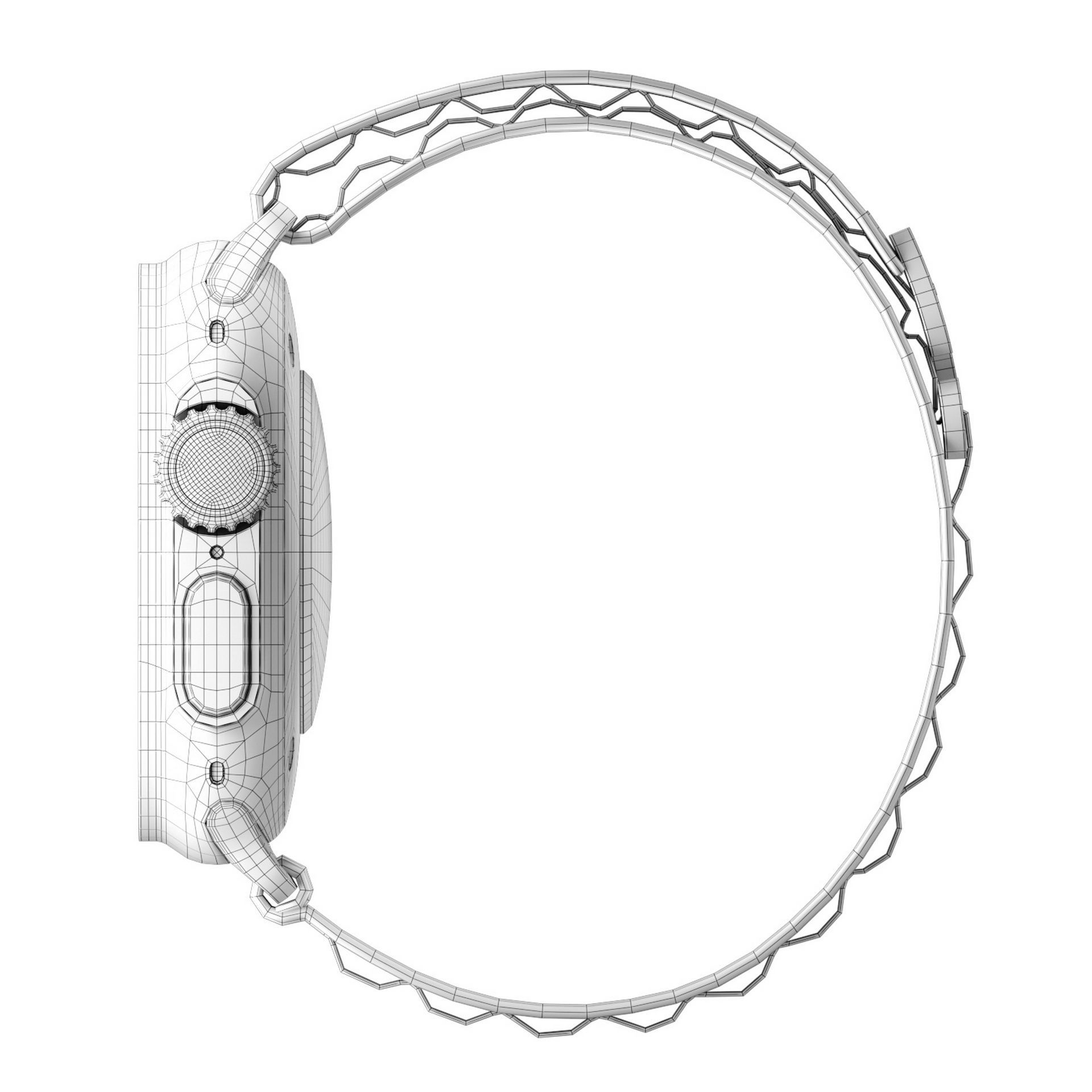 Apple Watch Ultra Orange Alpine Loop 3D model_12