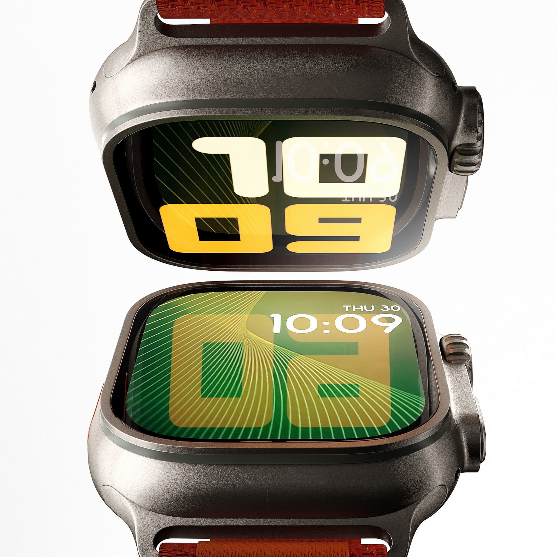 Apple Watch Ultra Orange Alpine Loop 3D model_3