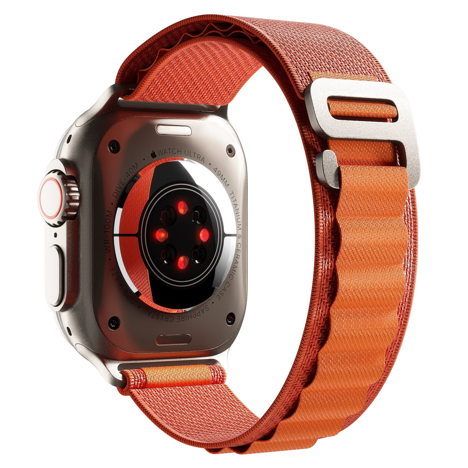 Apple Watch Ultra Orange Alpine Loop 3D model_1