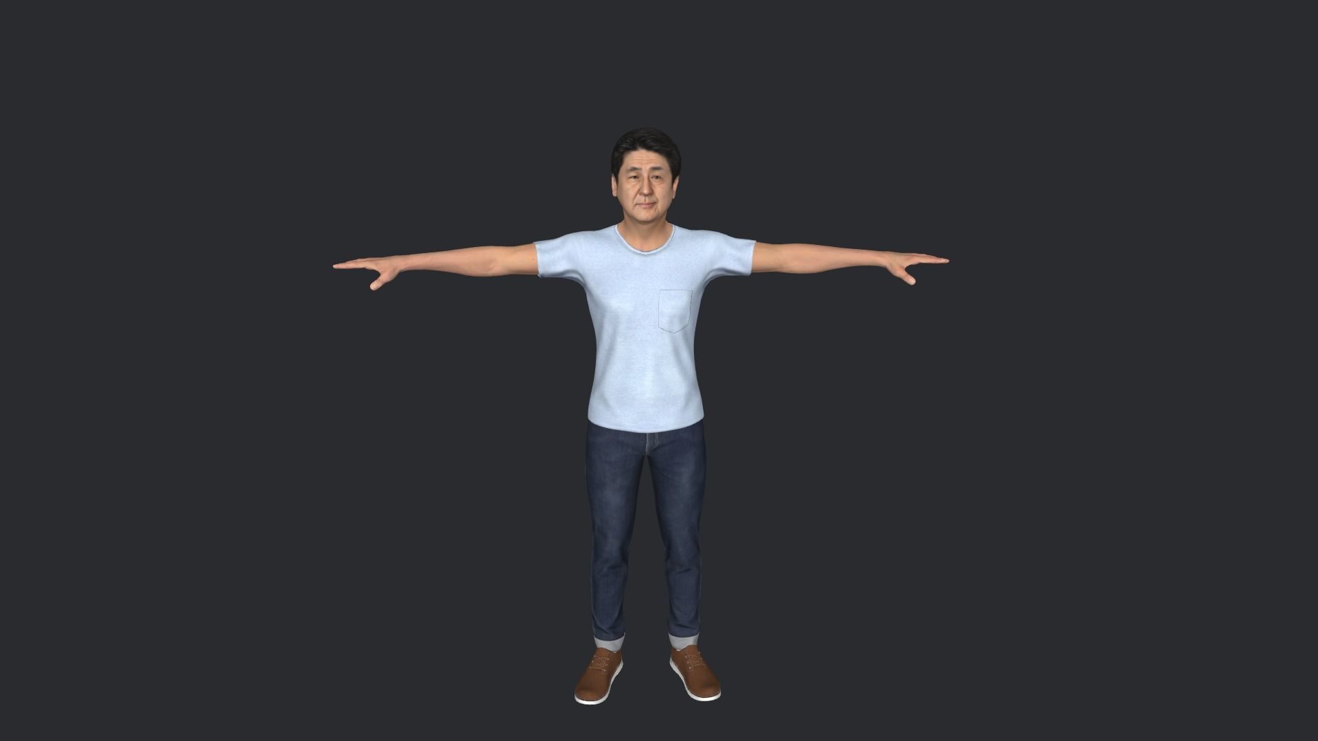 Shinzo Abe Hyper Realistic Full Body Rigged Character 3D model_7