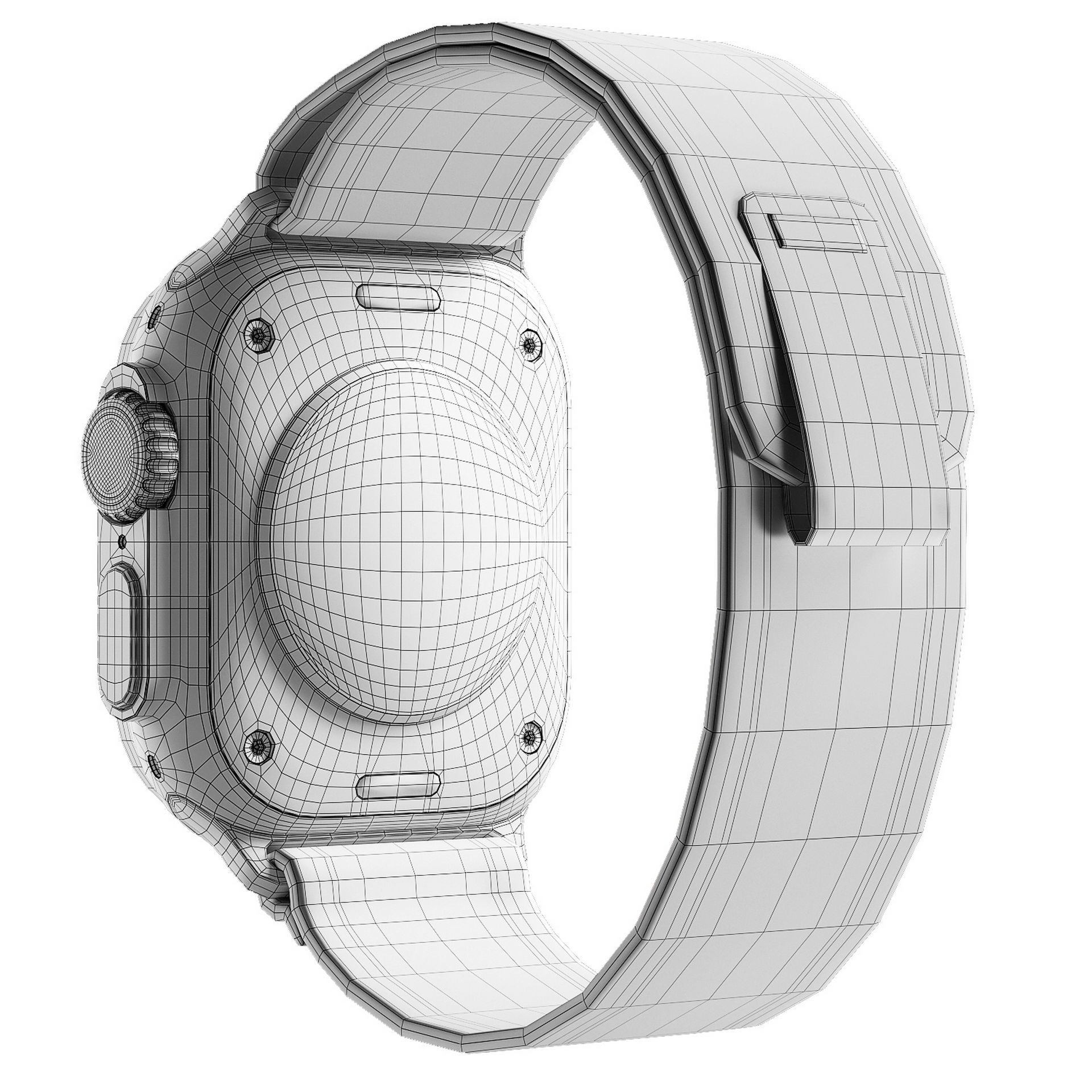 Apple Watch Ultra YellowBeige TrailLoop 3D model_8