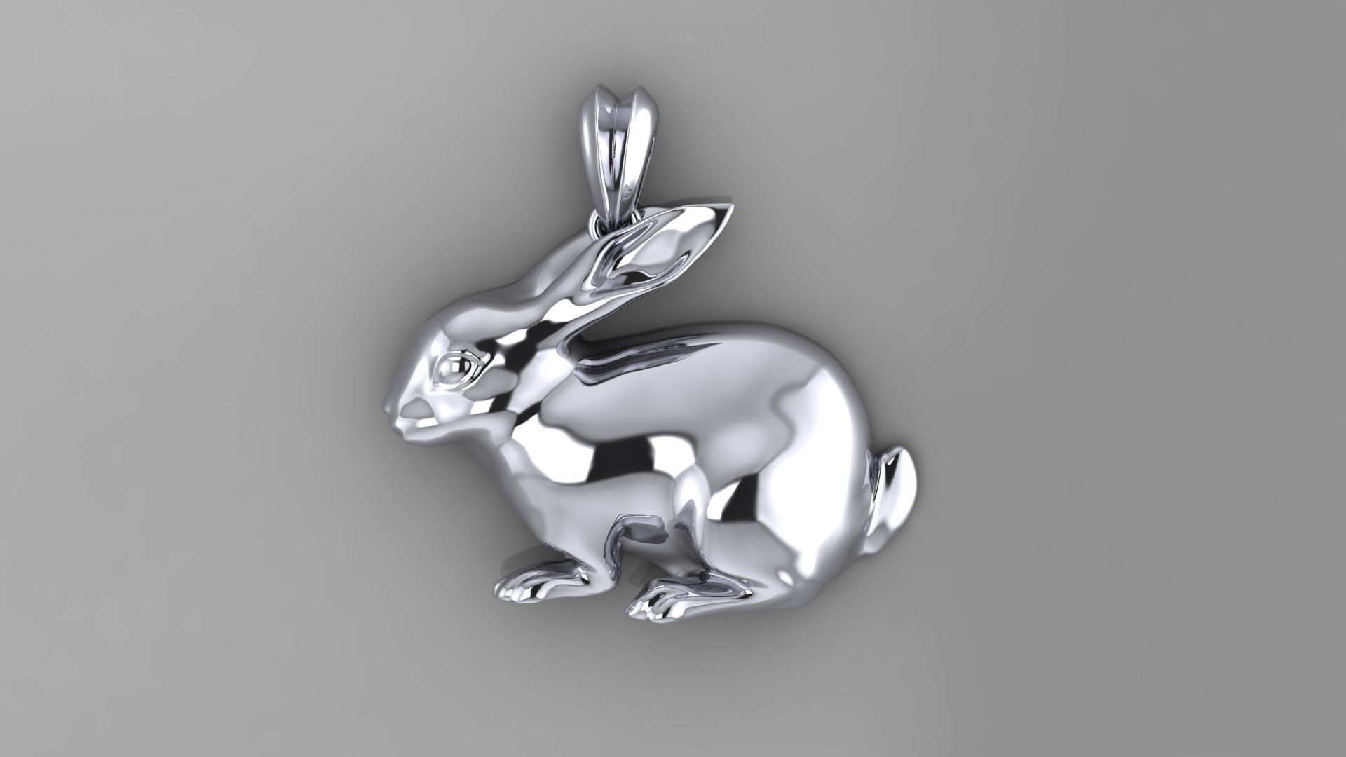 Pendants Rabbit 3D print model_3