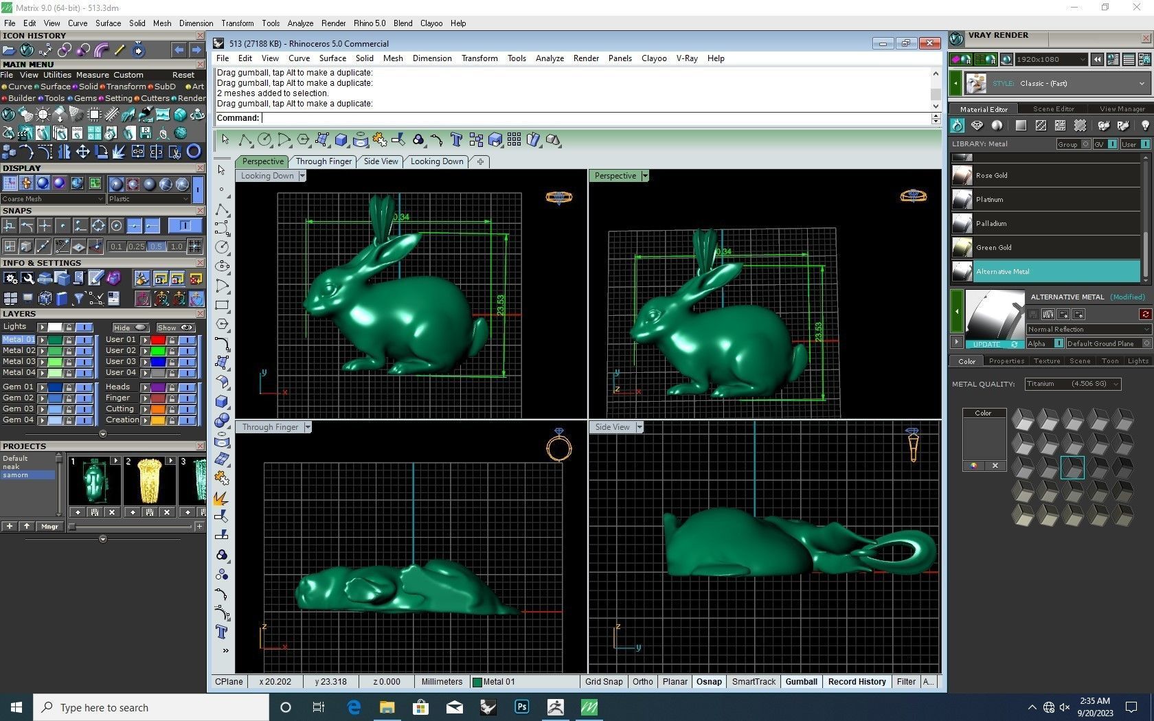 Pendants Rabbit 3D print model_5