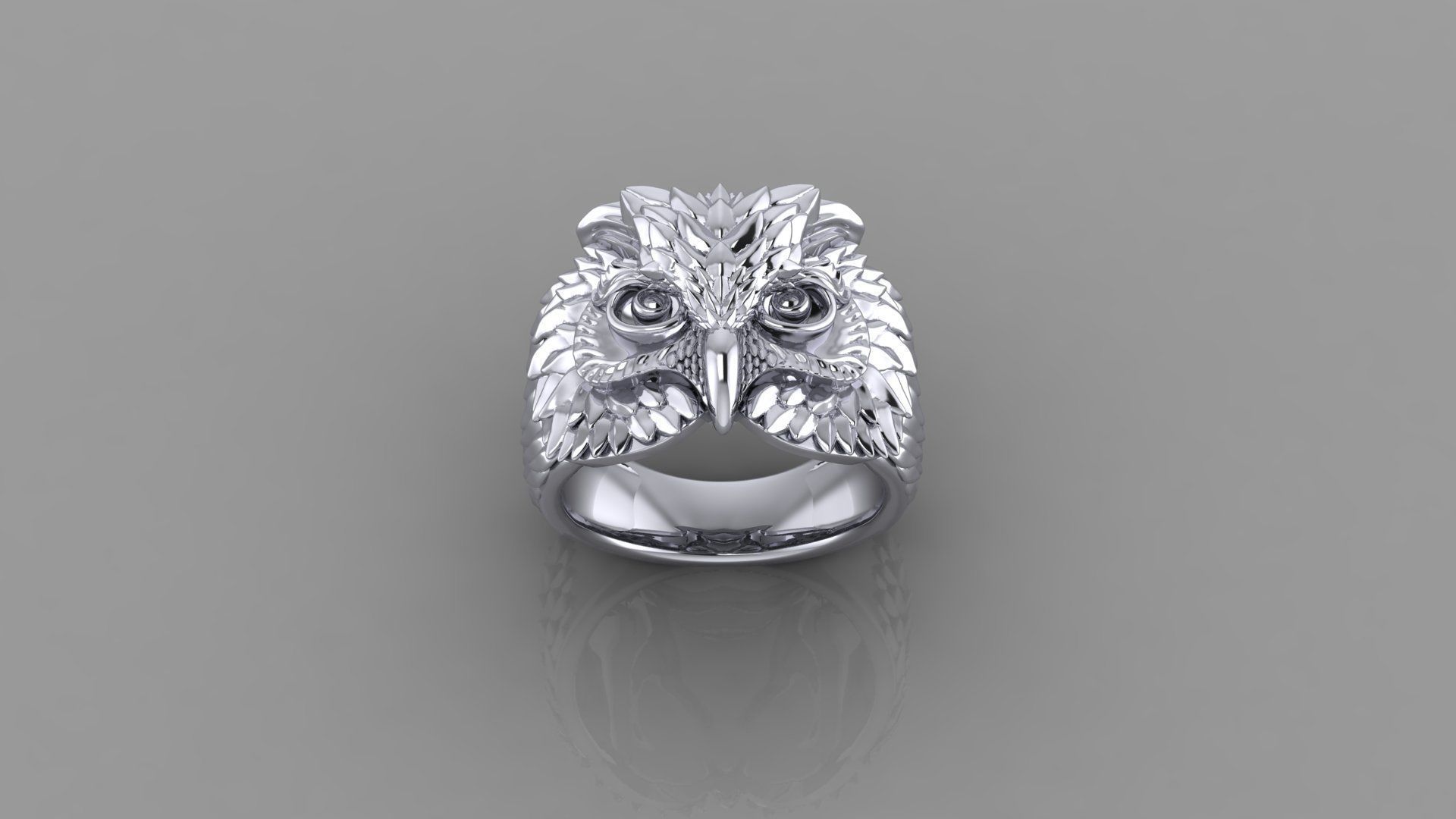 Owl Ring  3D print model_3